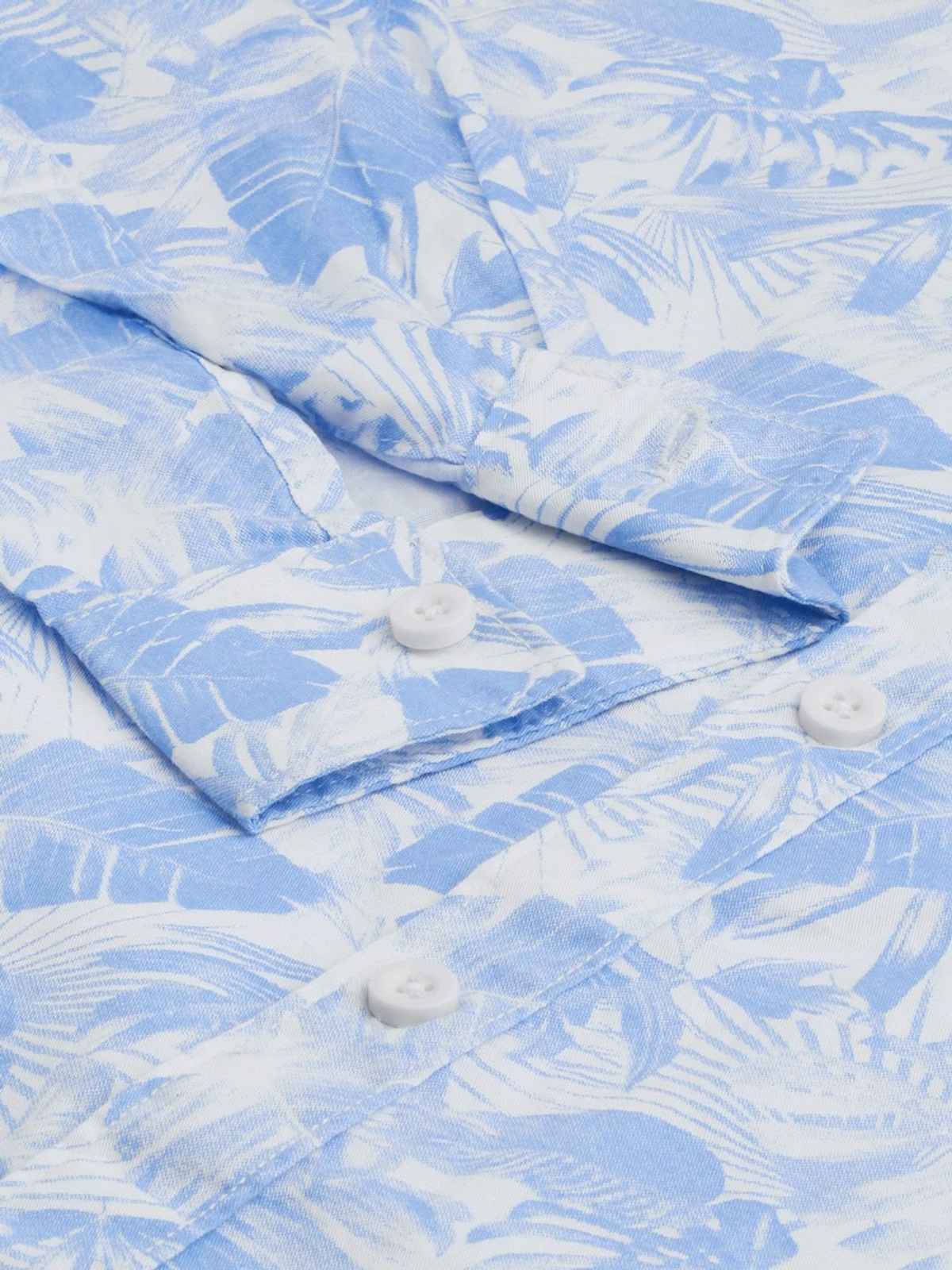 The Indian Garage Co Men's Slim Fit Abstract Print Casual Shirt | Blue - 2XL