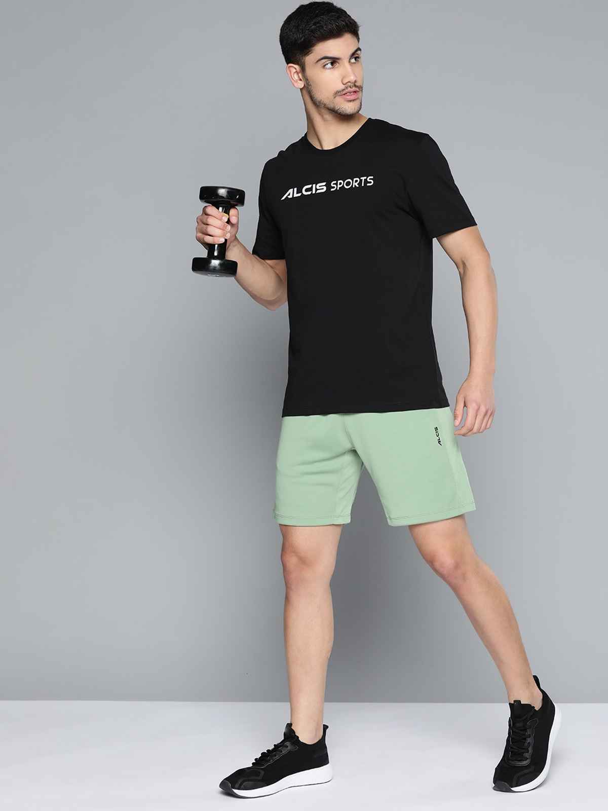 Alcis Men's Round Neck T-shirt | Black - L