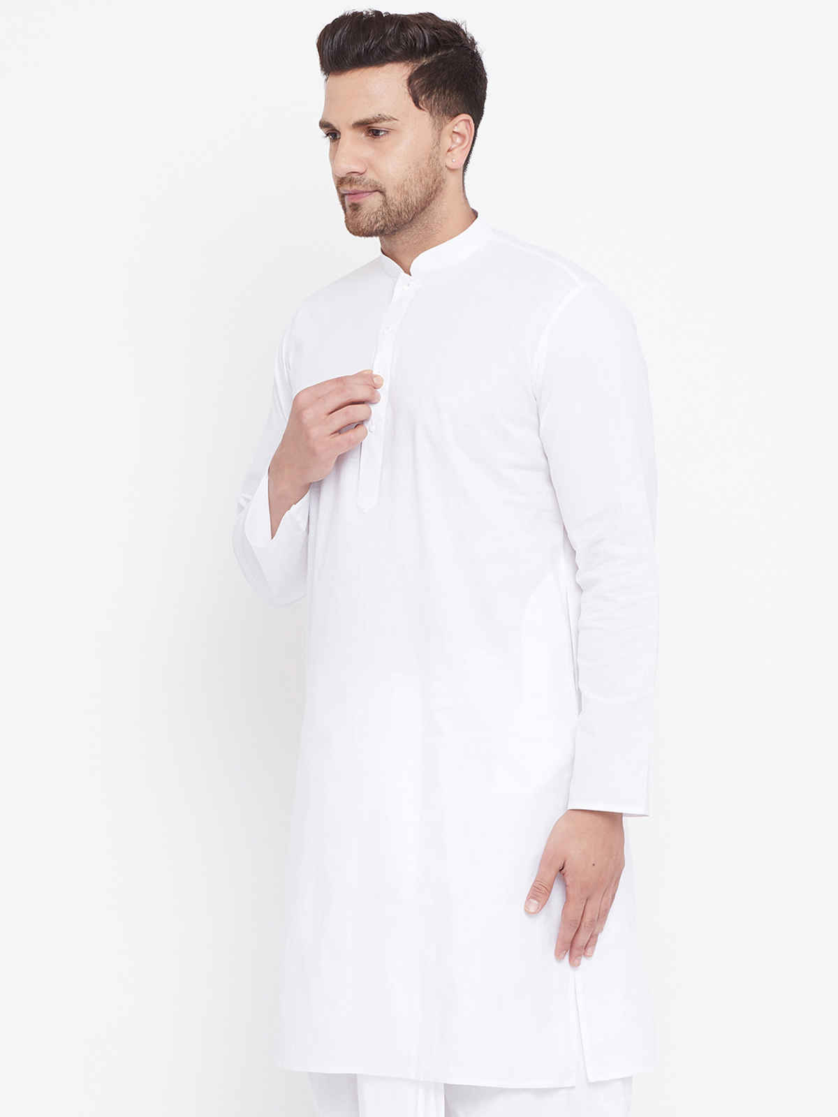 Vastramay Men's Cotton Traditional Kurta for Independence Day | White | XL