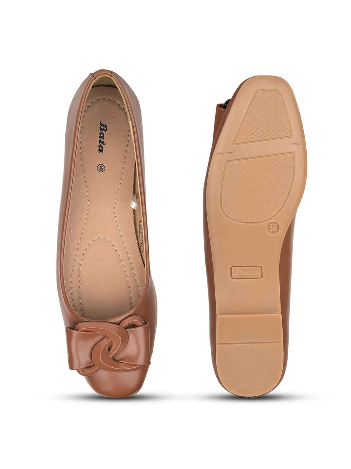 Bata Women's Zola Ballerina | Brown - UK 6