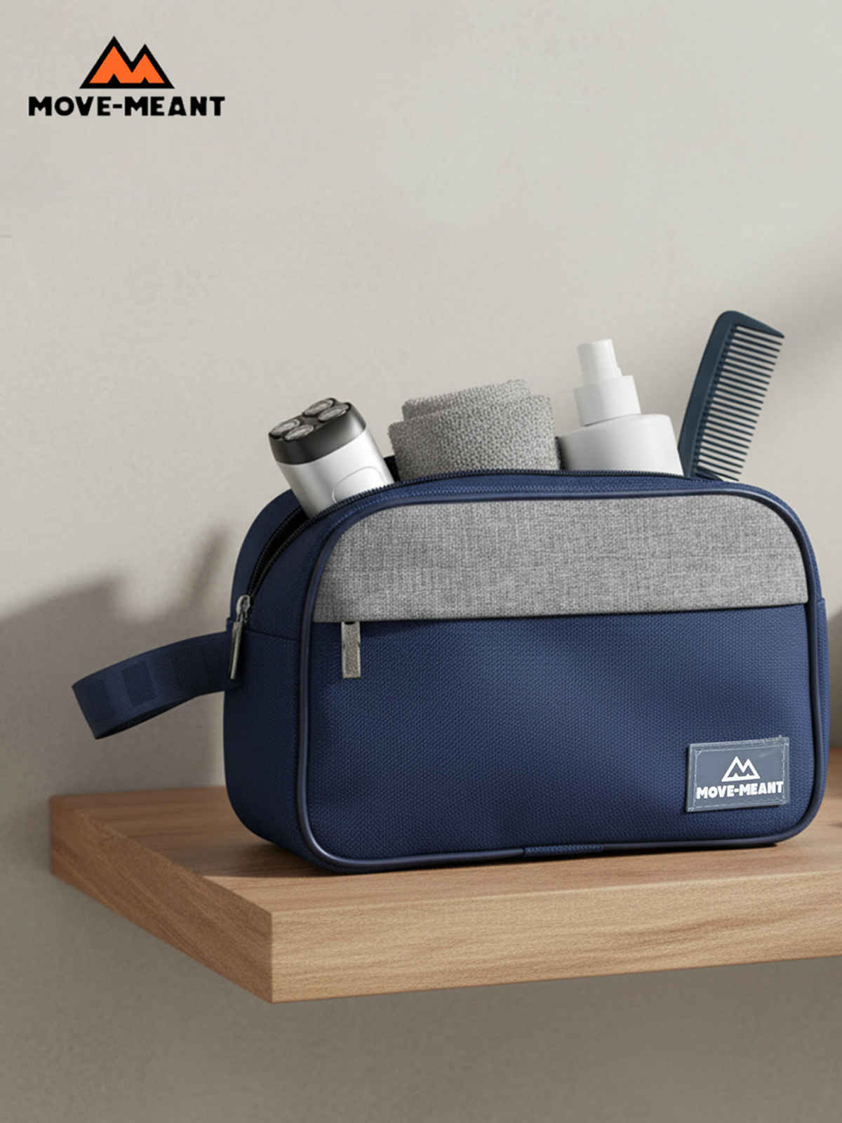 Move-Meant Fresh Kit Blue Travel Pouch Toiletry Kit With Compartemnts