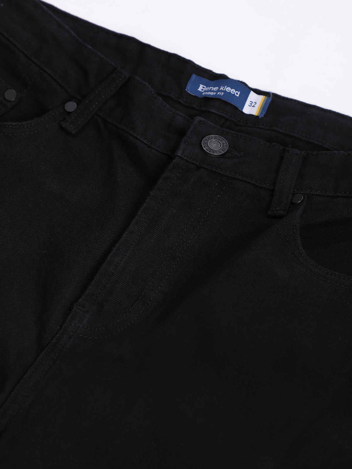 Bene Kleed Men's Baggy Fit Jeans | Black - 36