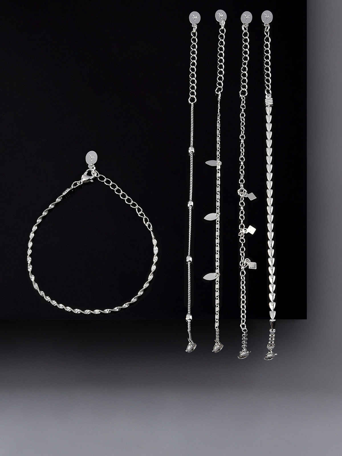 Accessorize London Women Pack Of 5 Delicate Bracelet Chain