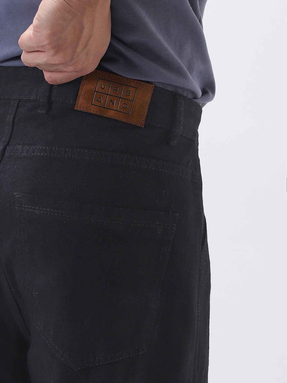 Urbano Fashion Men's Cargo Jeans Loose Baggy Fit 6 Pockets Non-Stretchable | Black | 36
