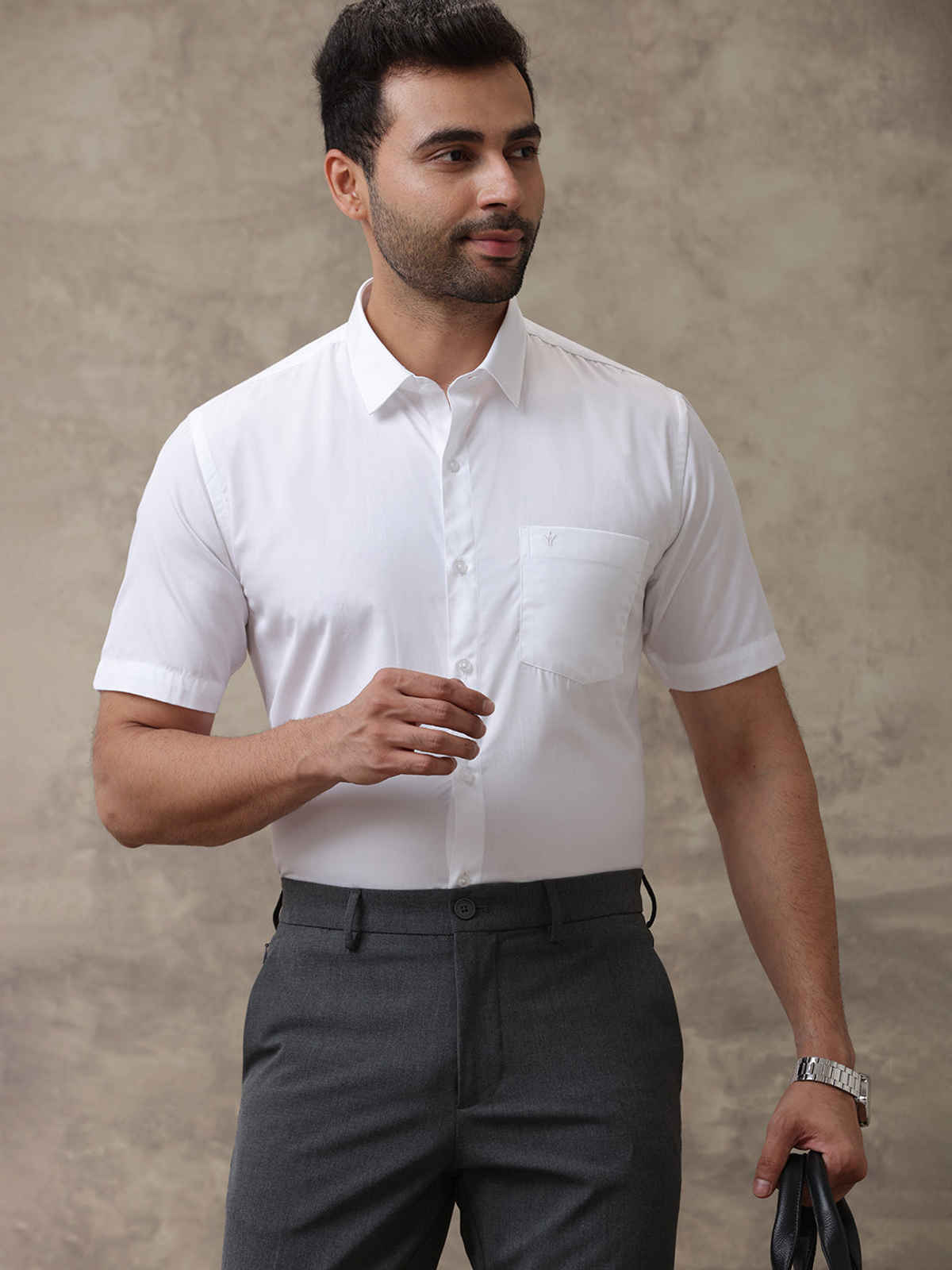 Ramraj Cotton Men's 100% Cotton Full Sleeve Shirt | White - 38