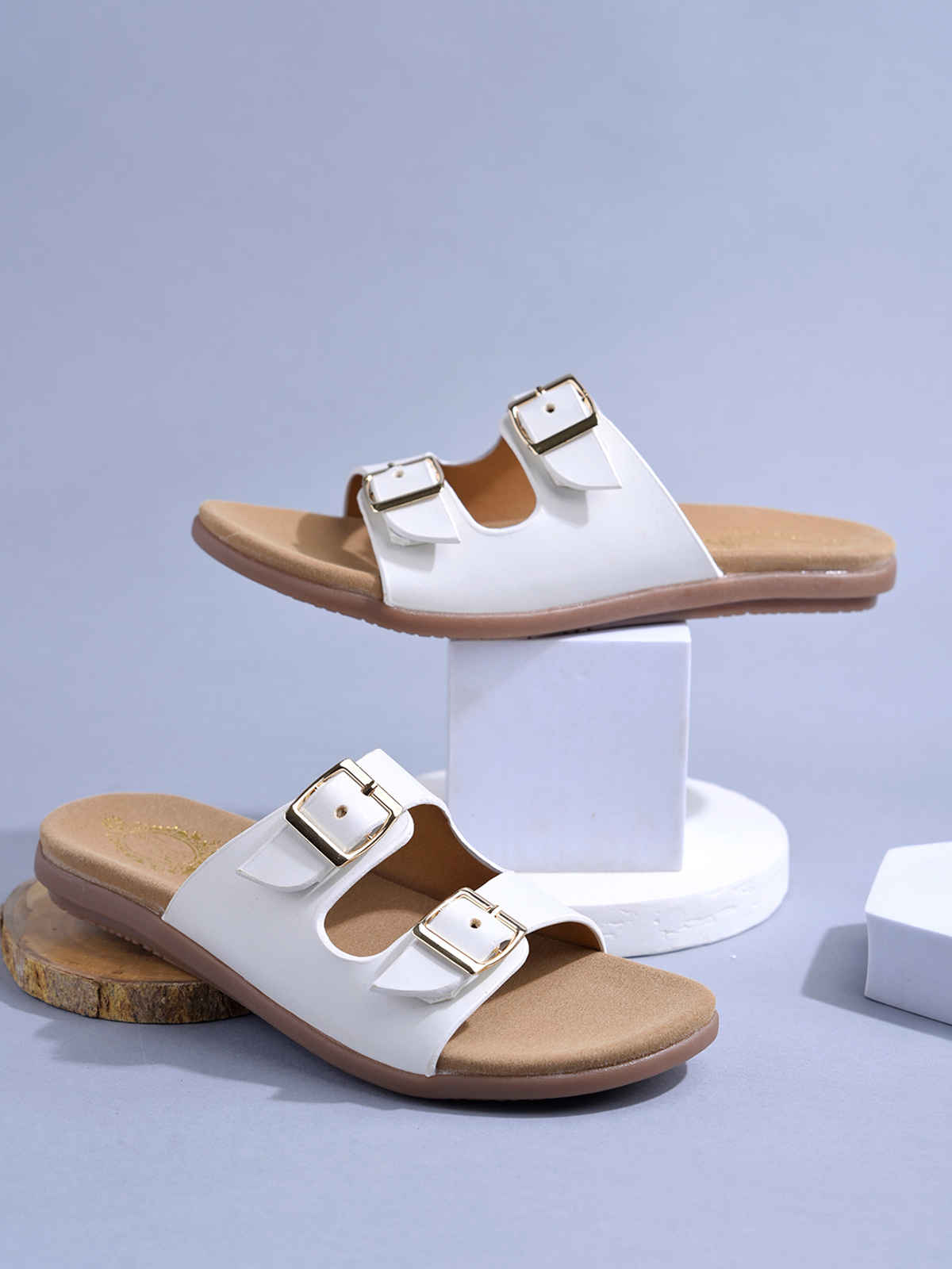 Shoetopia Women's Stylish Solid Flats | Aero White - UK 4