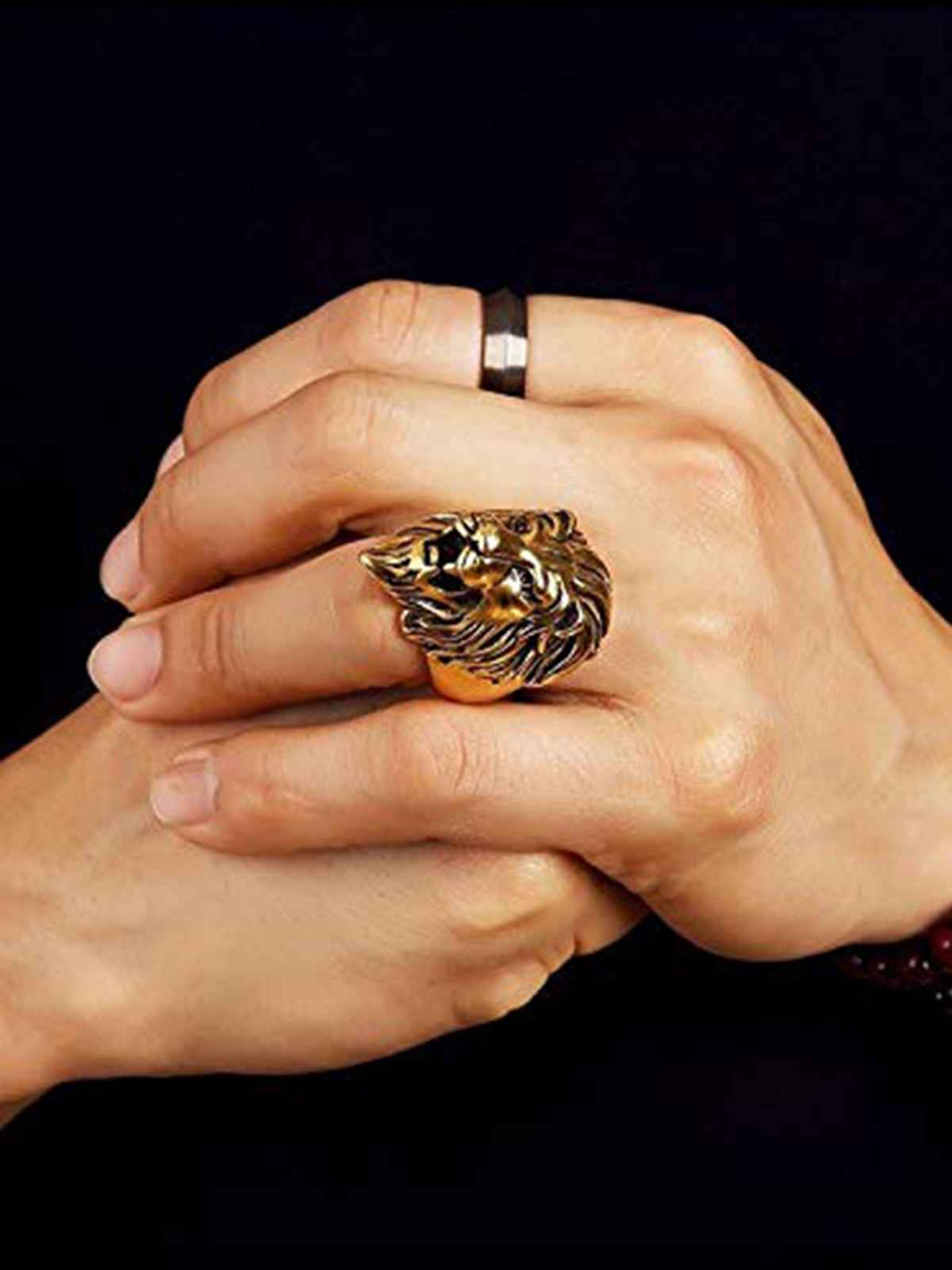 YouBella Jewellery 100% Stainless Steel 18K Gold Plated Ring for Boys and Men (YBRG - 20067)