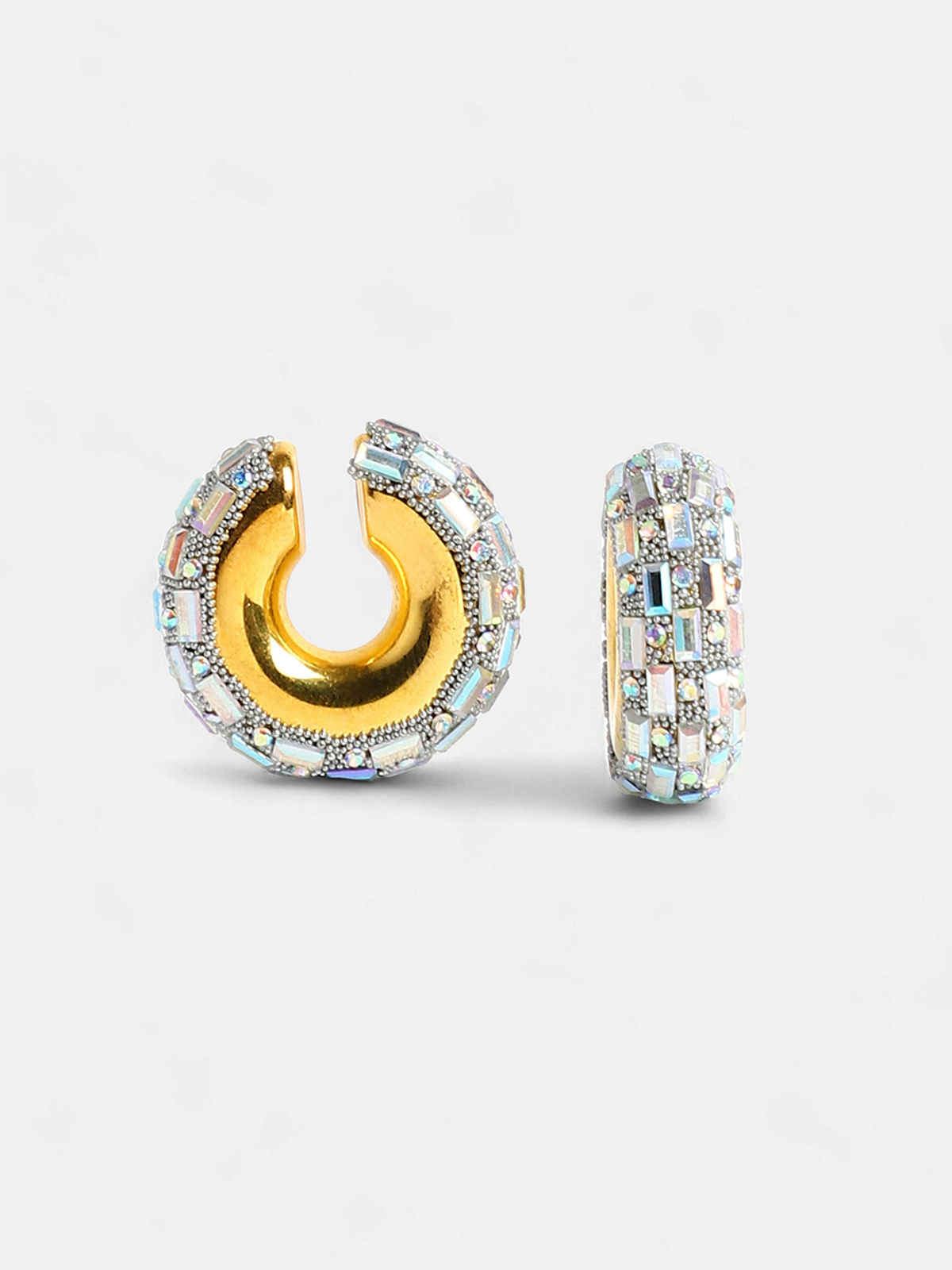 Sohi The Mirror Cuff Earrings - Chalice Silver For Women's
