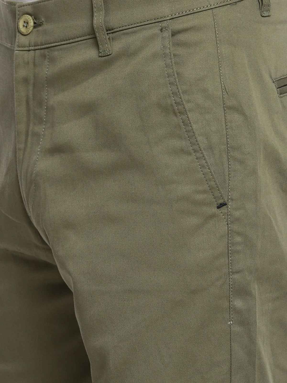 The Indian Garage Co Men's Slim Fit Solid Casual Shorts | Green - 36