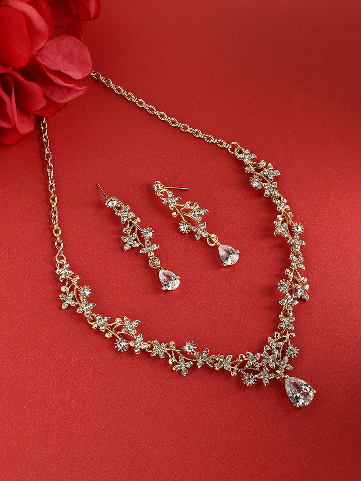 SOHI Women's Gold-Plated Stone-Studded Jewellery Set