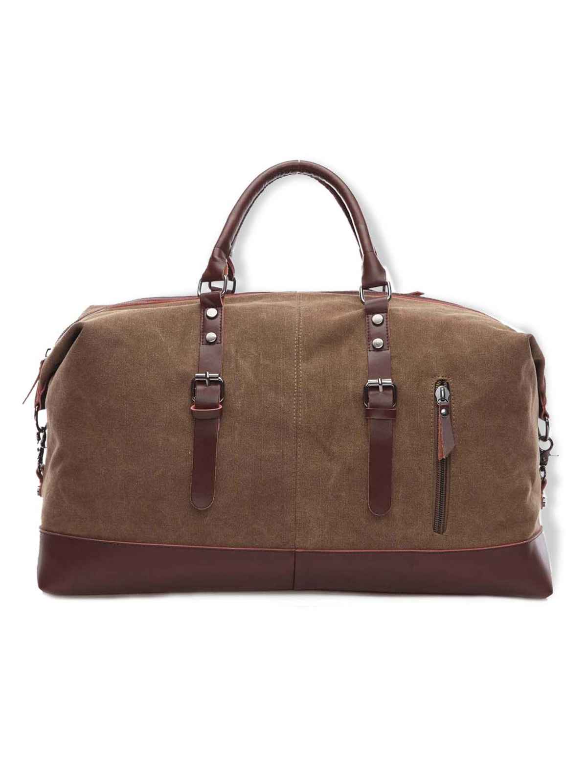 Fur Jaden Brown 36 L Water Resistant Canvas Weekender Travel Duffle Bag