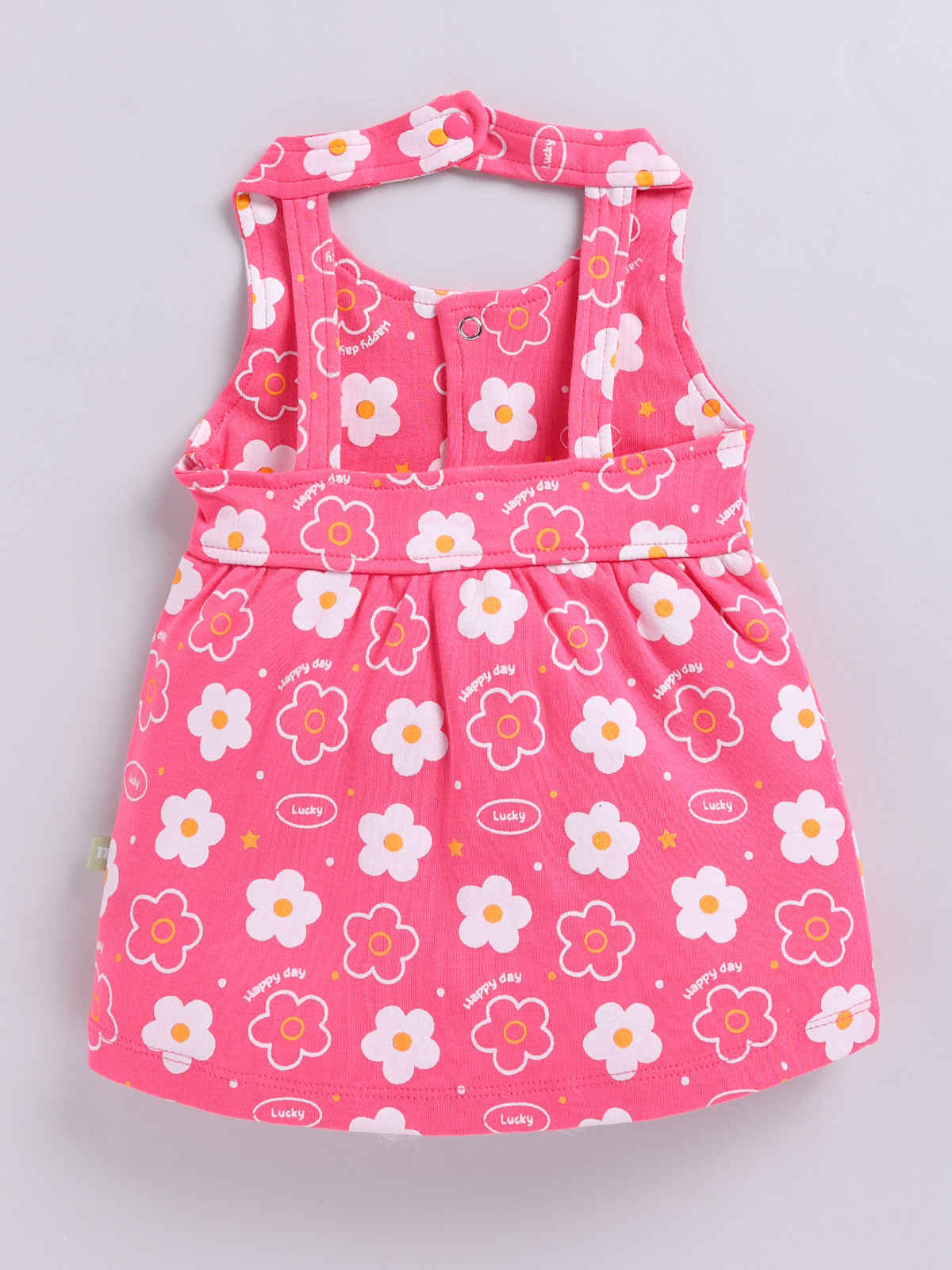 Mom's Love Girls' Printed Cotton Dresses | Pink | 06 - 09 months