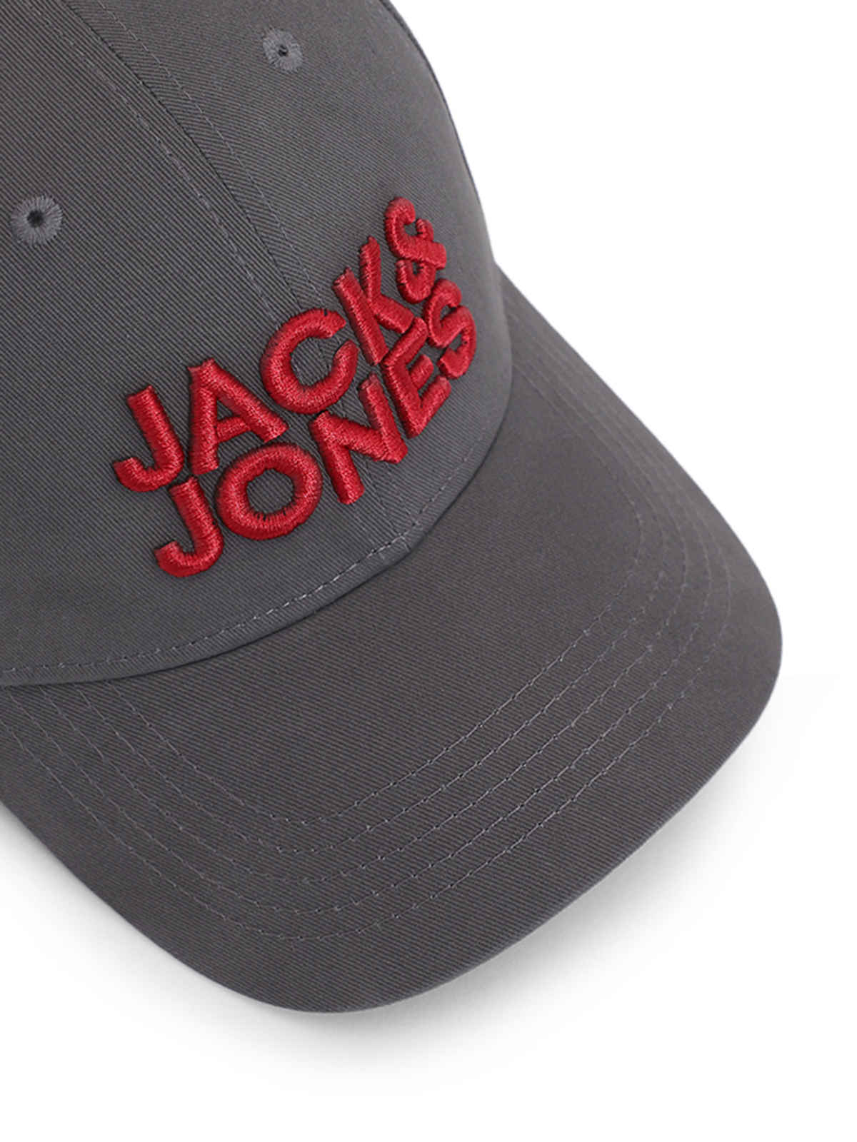 Jack & Jones Men's Embroidered Cotton Baseball Cap | Grey - Free Size
