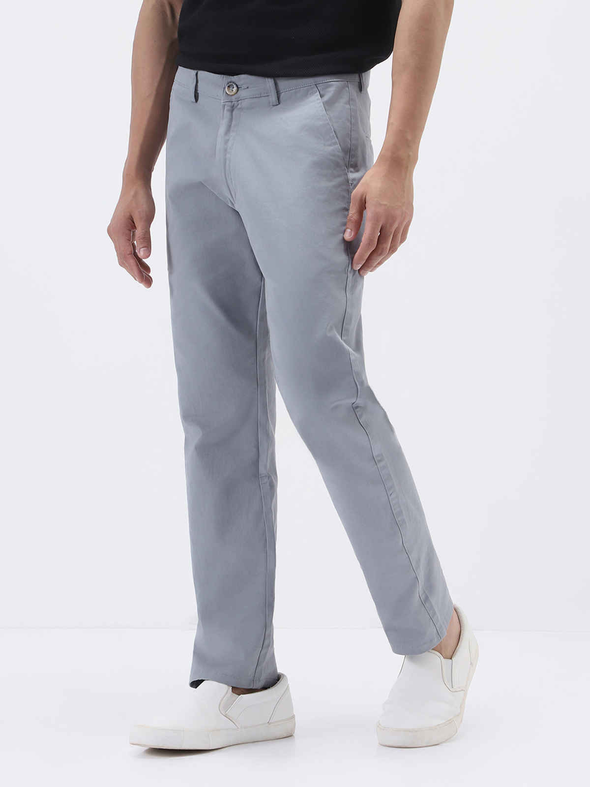 Urbano Fashion Men's Chinos Trousers Cotton Slim Fit Casual Stretch | Light Blue | 34