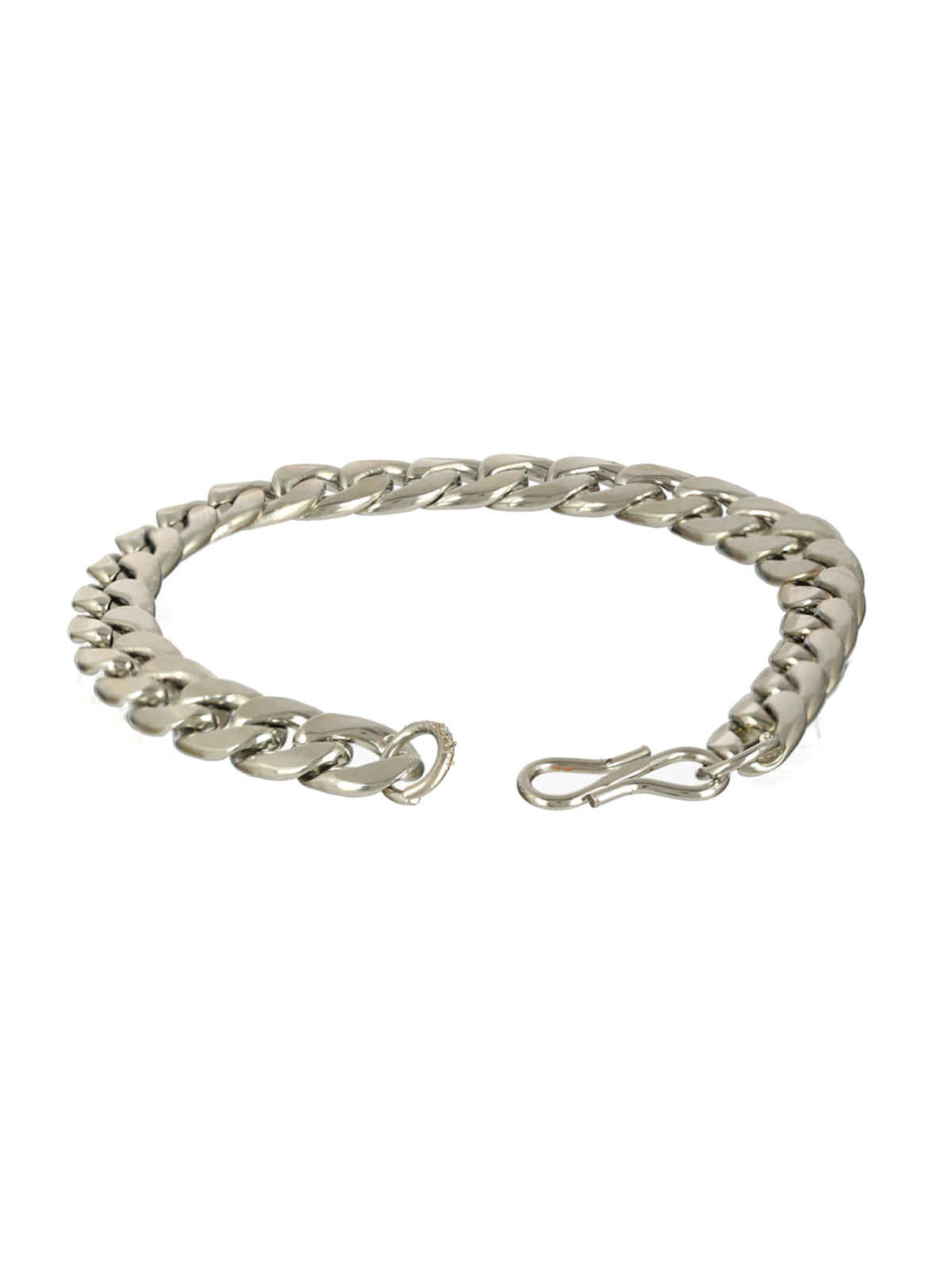 Bold By Priyaasi Curb Chain Silver-Plated Link Bracelet For Men