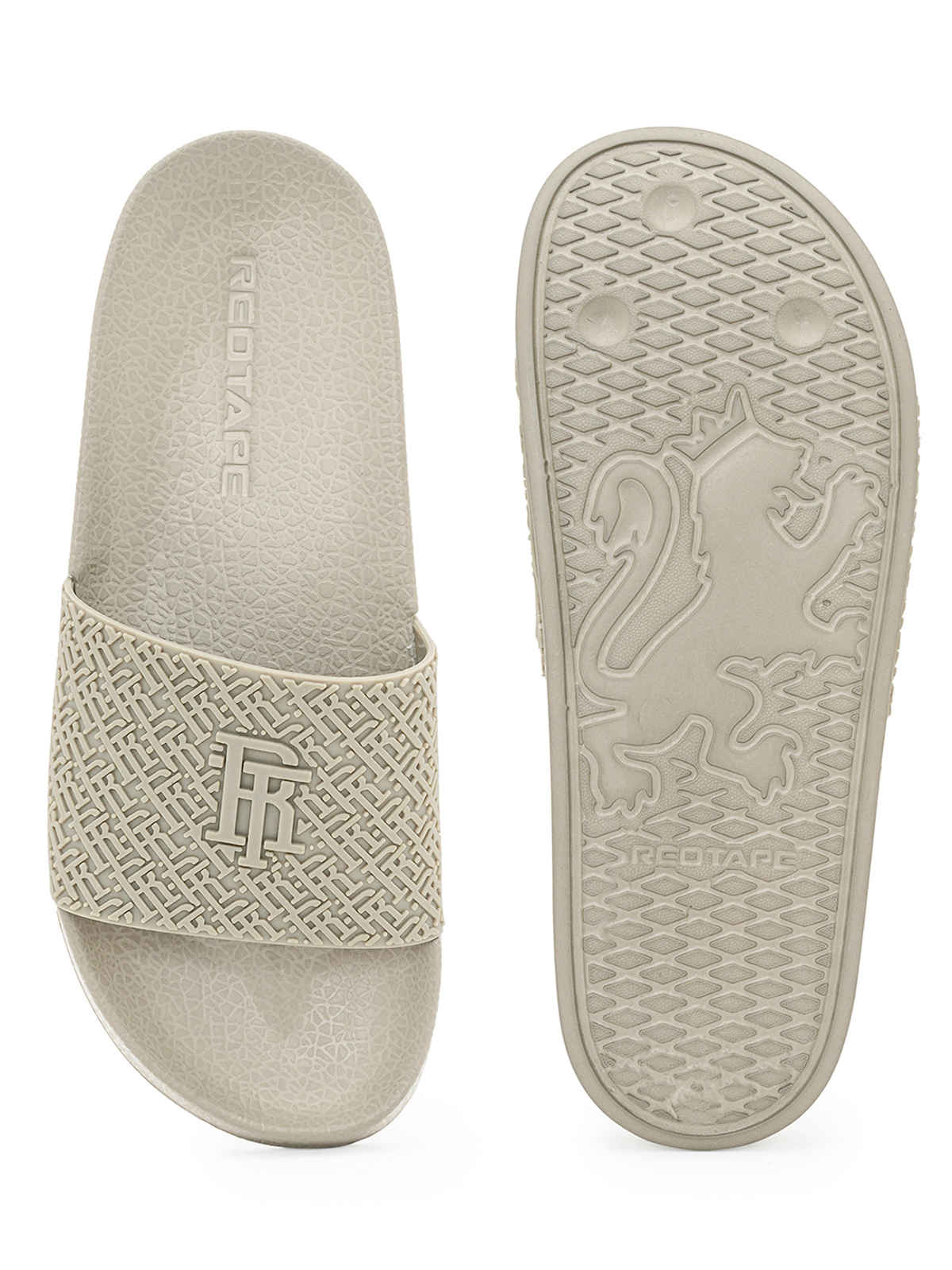 Red Tape Men's Sliders Flip-Flops | RFF1293 | Beige - UK 10