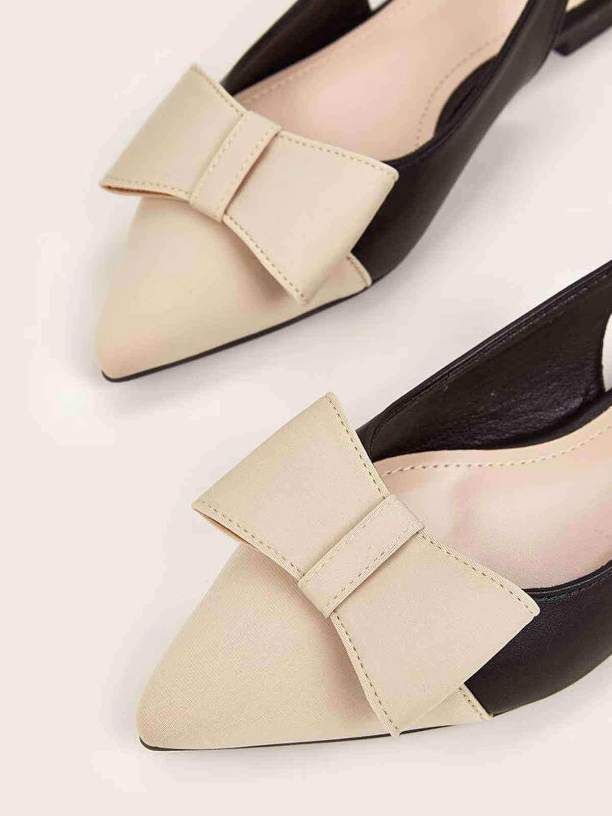 Shoetopia Women's Stylish Upper Bow Flats | T-13 | Cream - UK 4