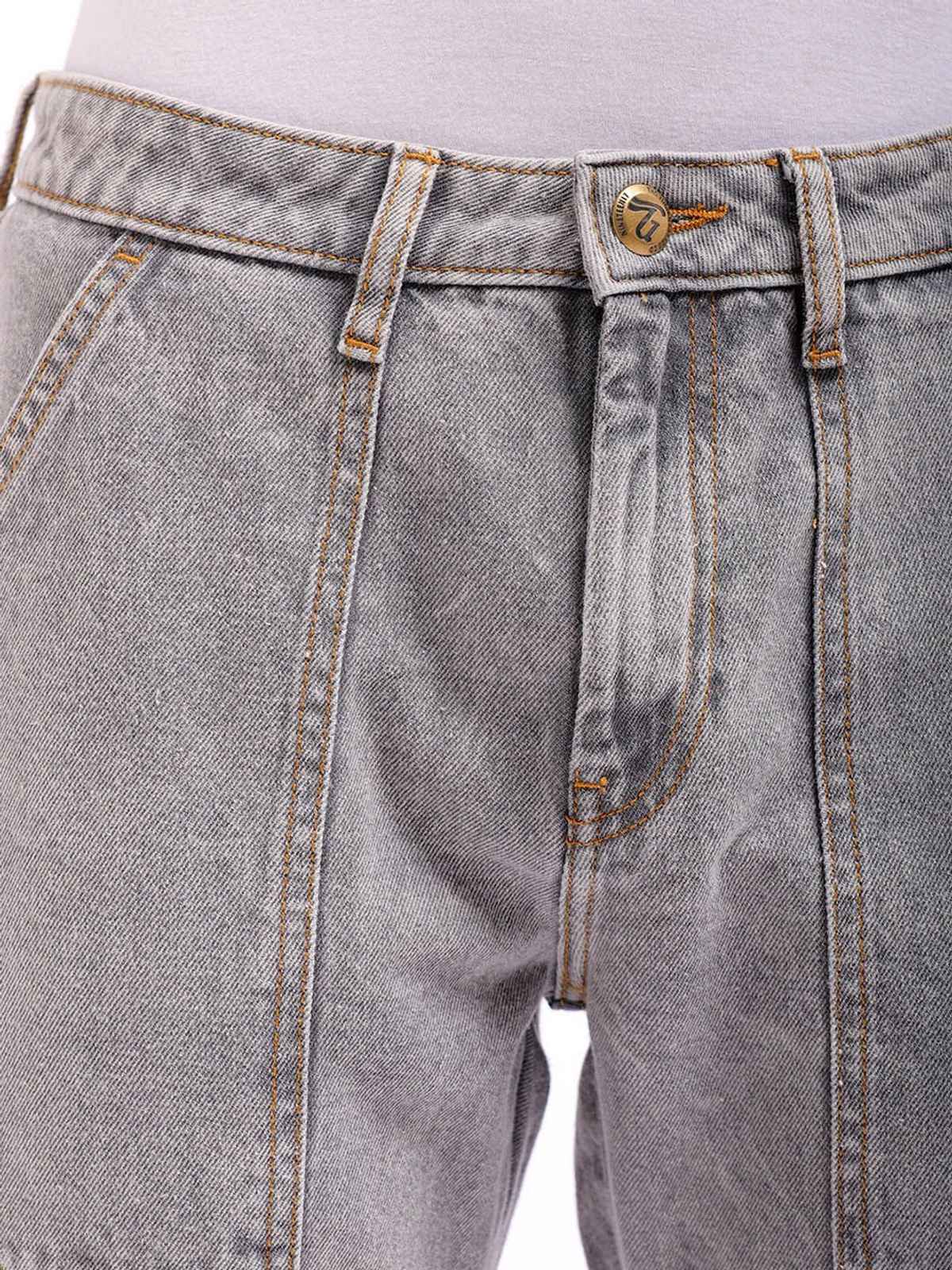 The Indian Garage Co Men's Regular Fit Solid Casual | Grey - 30