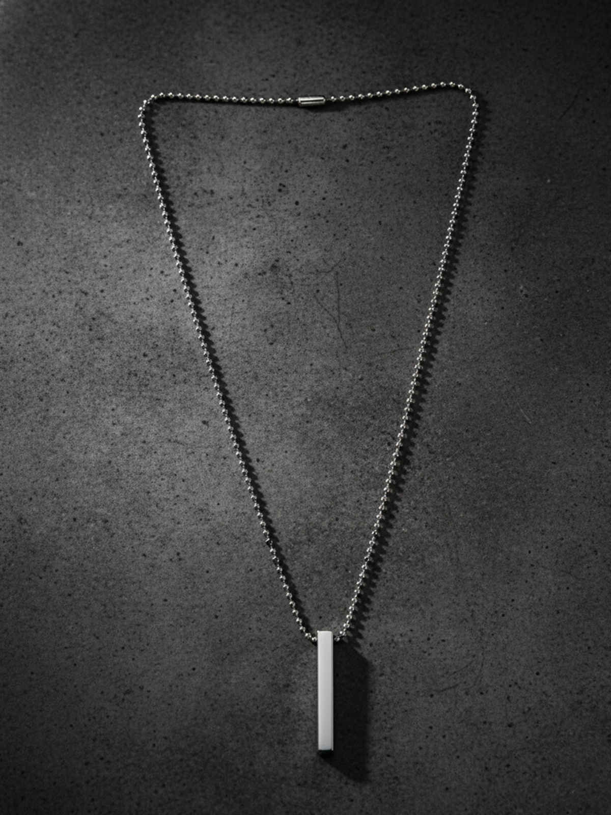 NVR Men's Silver Plated Kada Bracelet And Chain With Pendant Boho Chic Gift Combo