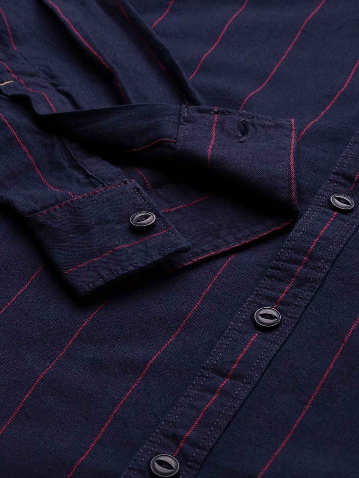 The Indian Garage Co Men's Slim Fit Solid Casual Shirt | Black - S