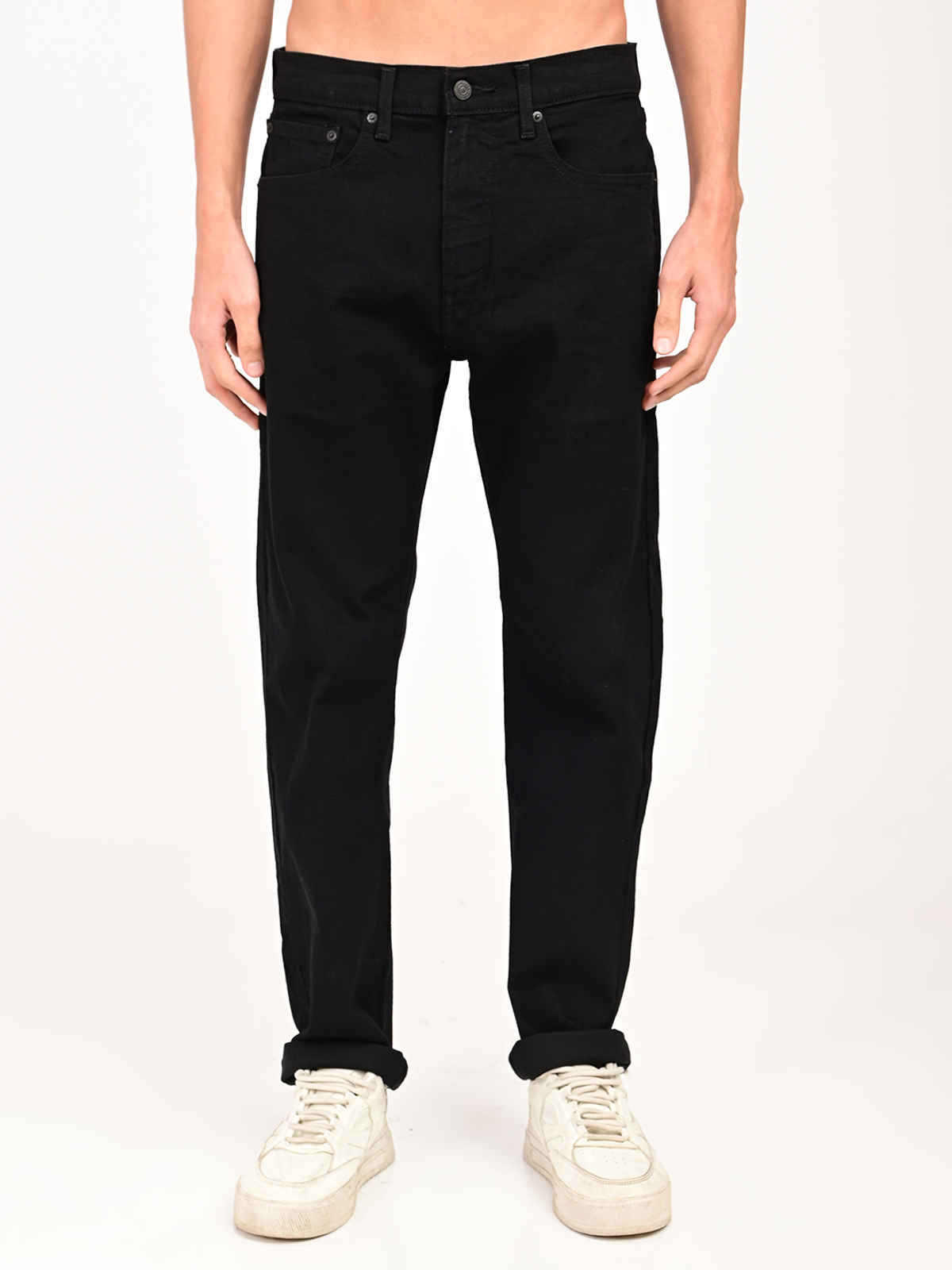 Levi's Men's 505 Straight Fit Mid-Rise Jeans | Black | 34