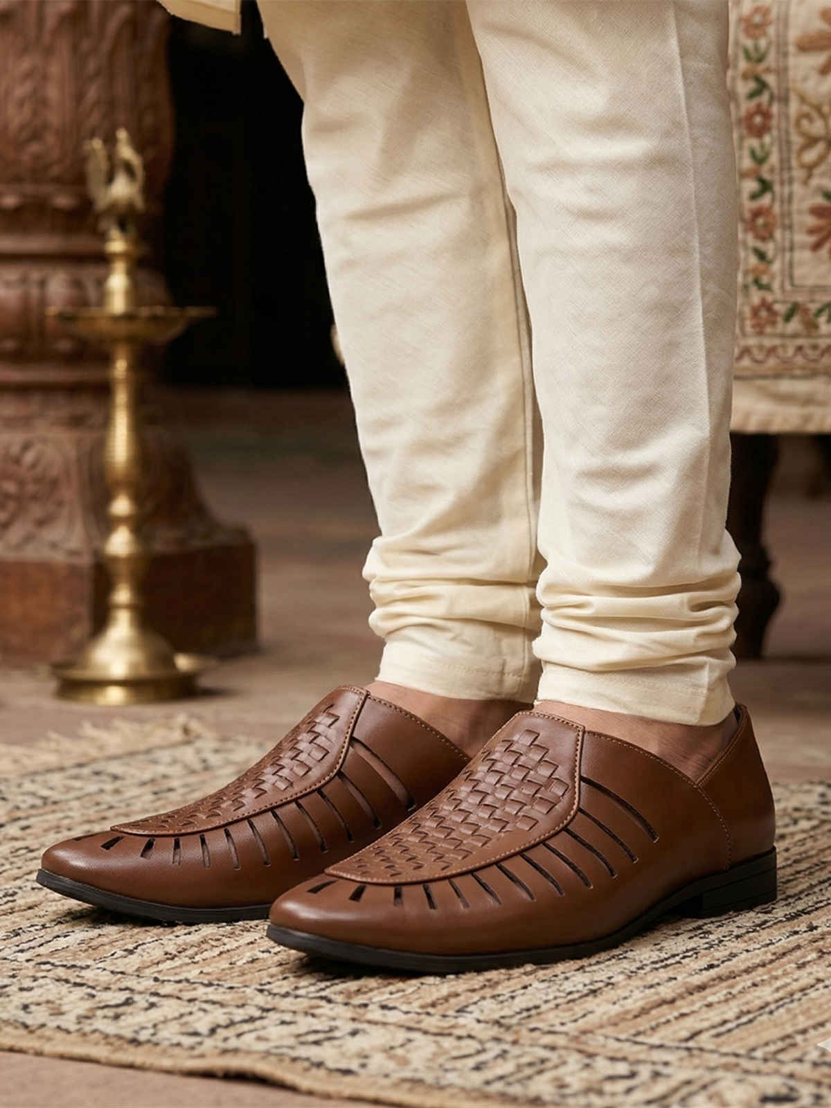 Action Mens Ethnic Sandals | LEOS-22 | Tan | UK-6
