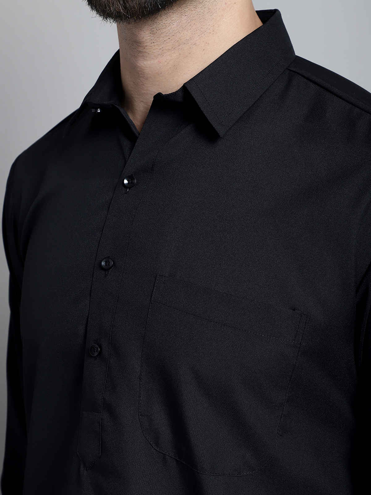 Jompers Men's Kurta Set | Black - L