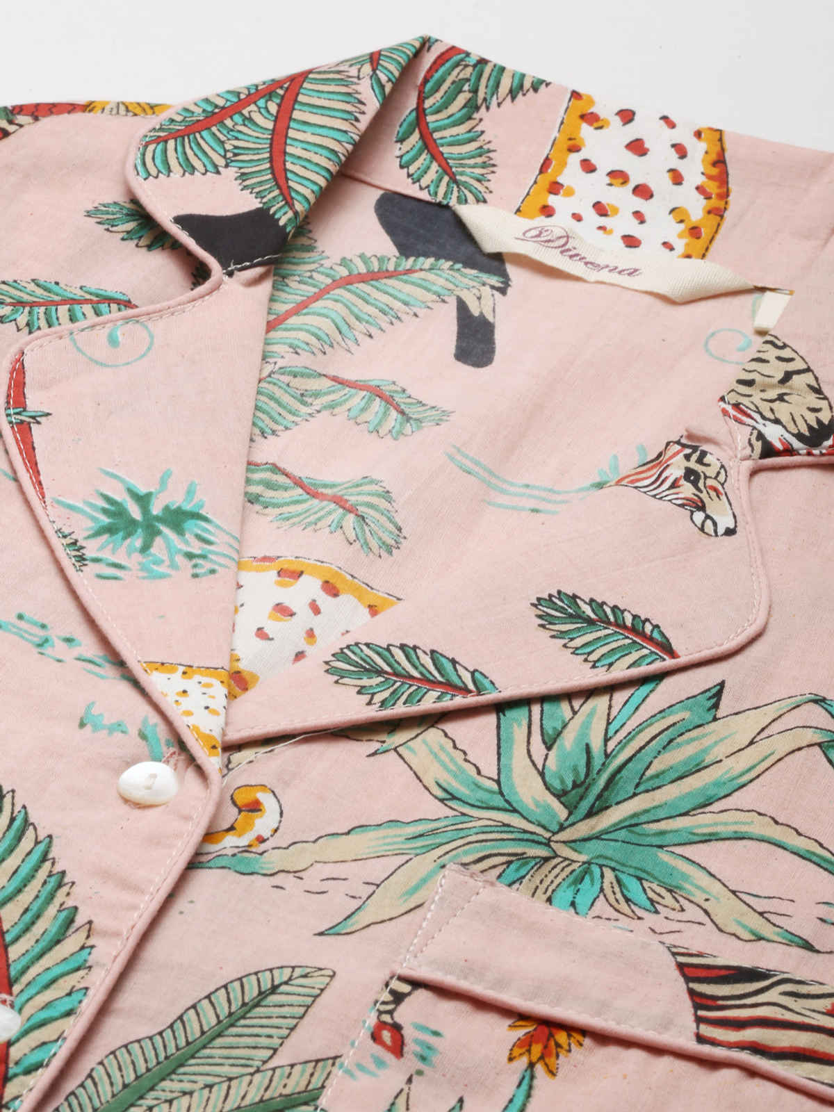 Divena Cotton Floral Print Women's Night Suit | DK0220 | Pink - L