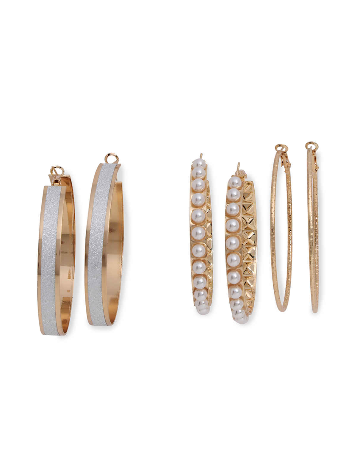 SOHI Women's Set Of 6 Gold-Toned & Plated Contemporary Studs Earrings