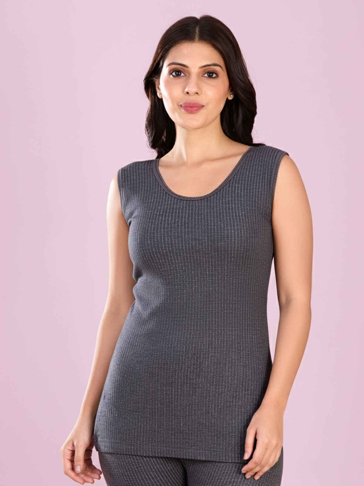 Lux Inferno Sleeveless Thermal Top for Women | Charcoal | 95 | Size XL