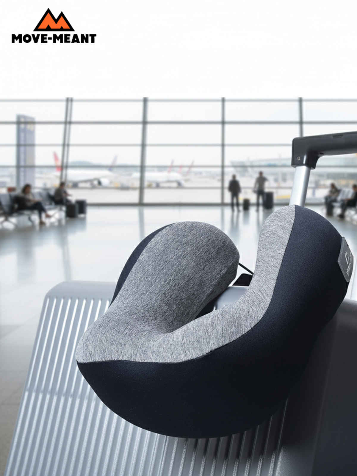 Move-Meant Dreamrest Grey Memory Foam Solid Neck Pillow