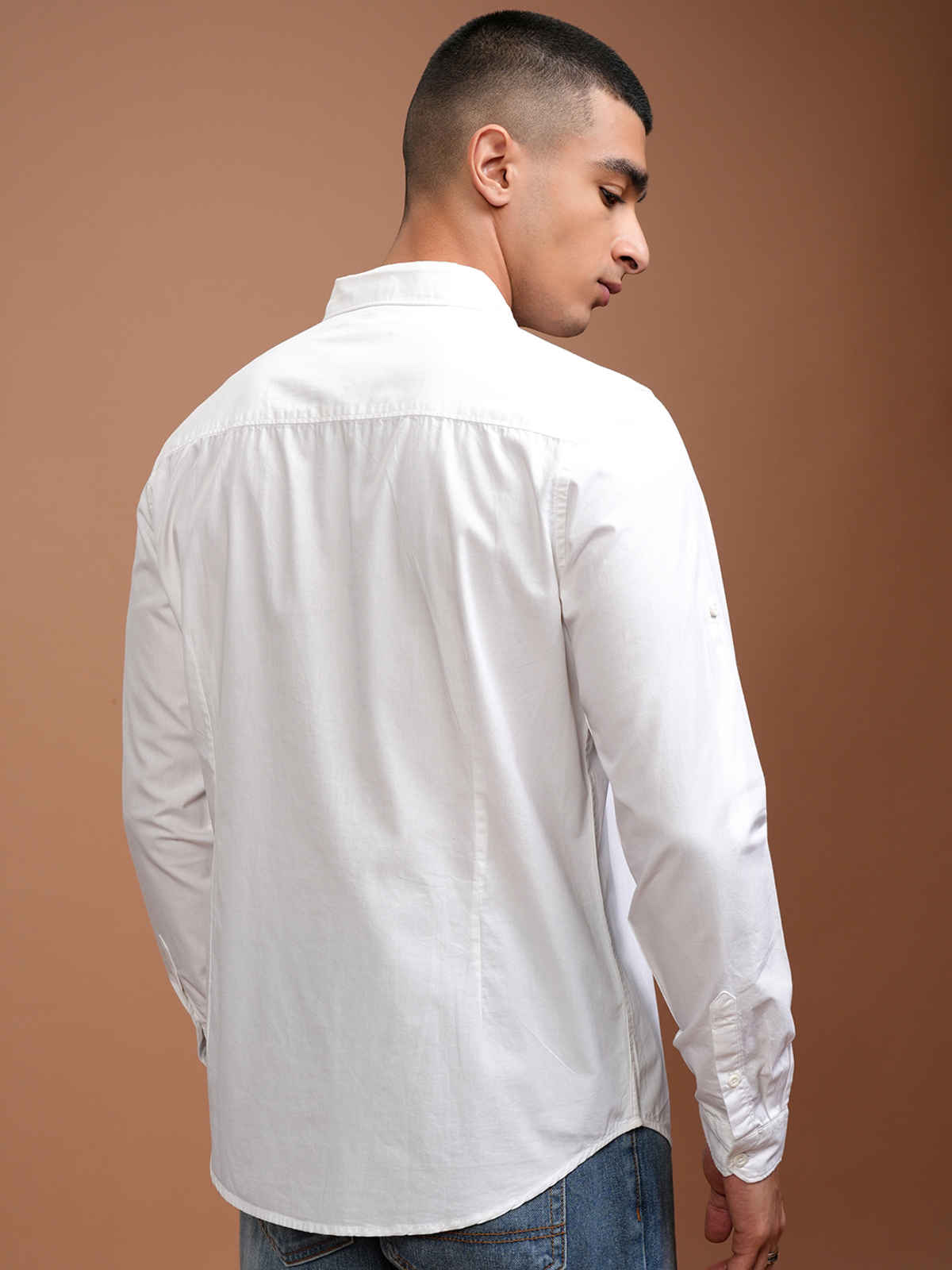 Highlander Men's Slim Fit Casual Shirt | White - M