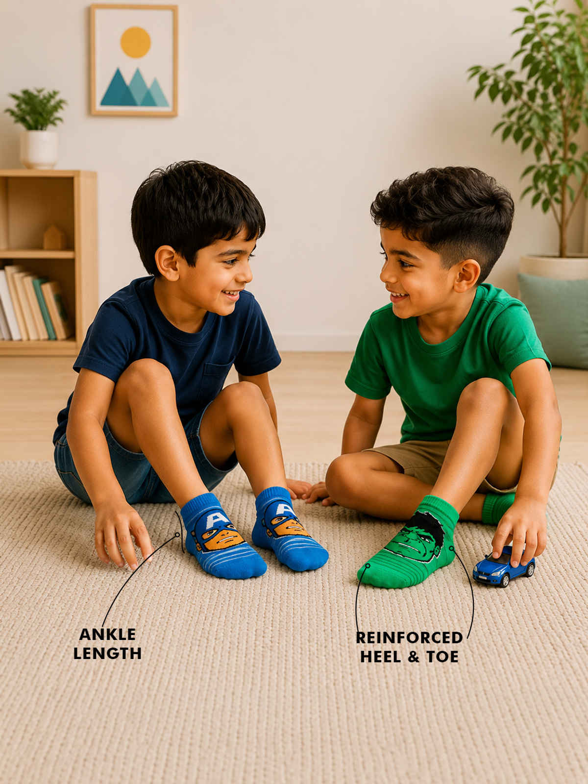 Supersox Boy's Combed Cotton Ankle Socks | Assorted | 5 - 6 years