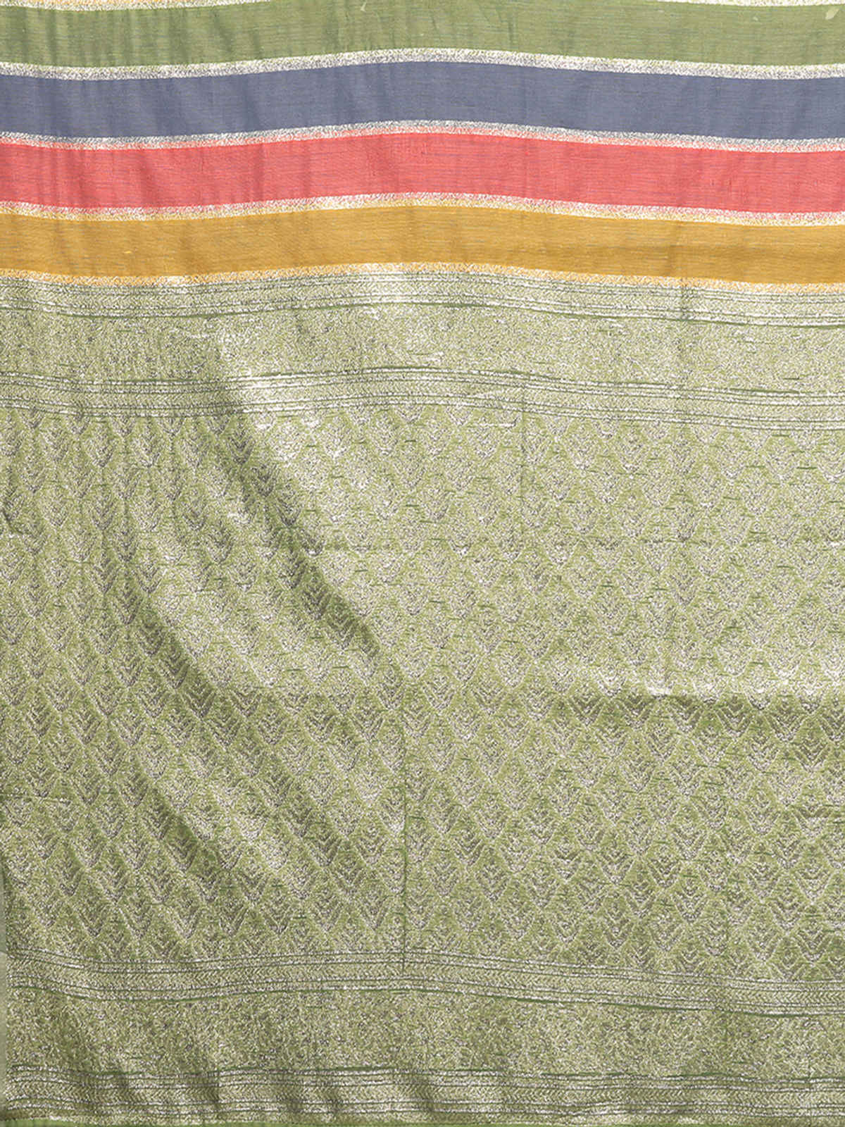 Janasya Women's Cotton Striped Woven Design Woven Saree with Blouse Piece | SAR388 | Multicolour