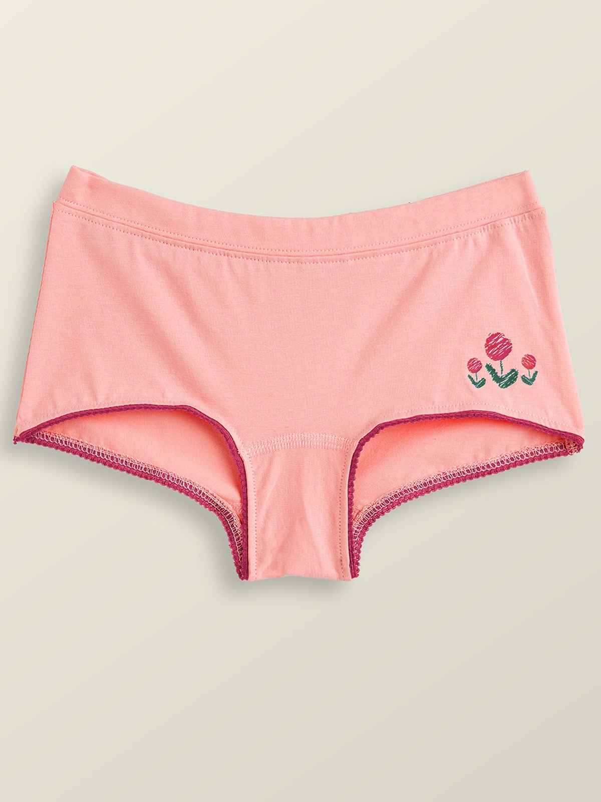 XY Life Scribbles Flowery Intellisoft Tencel Modal Boyshorts - Aqua Green+Frost Pink | Pack Of 2