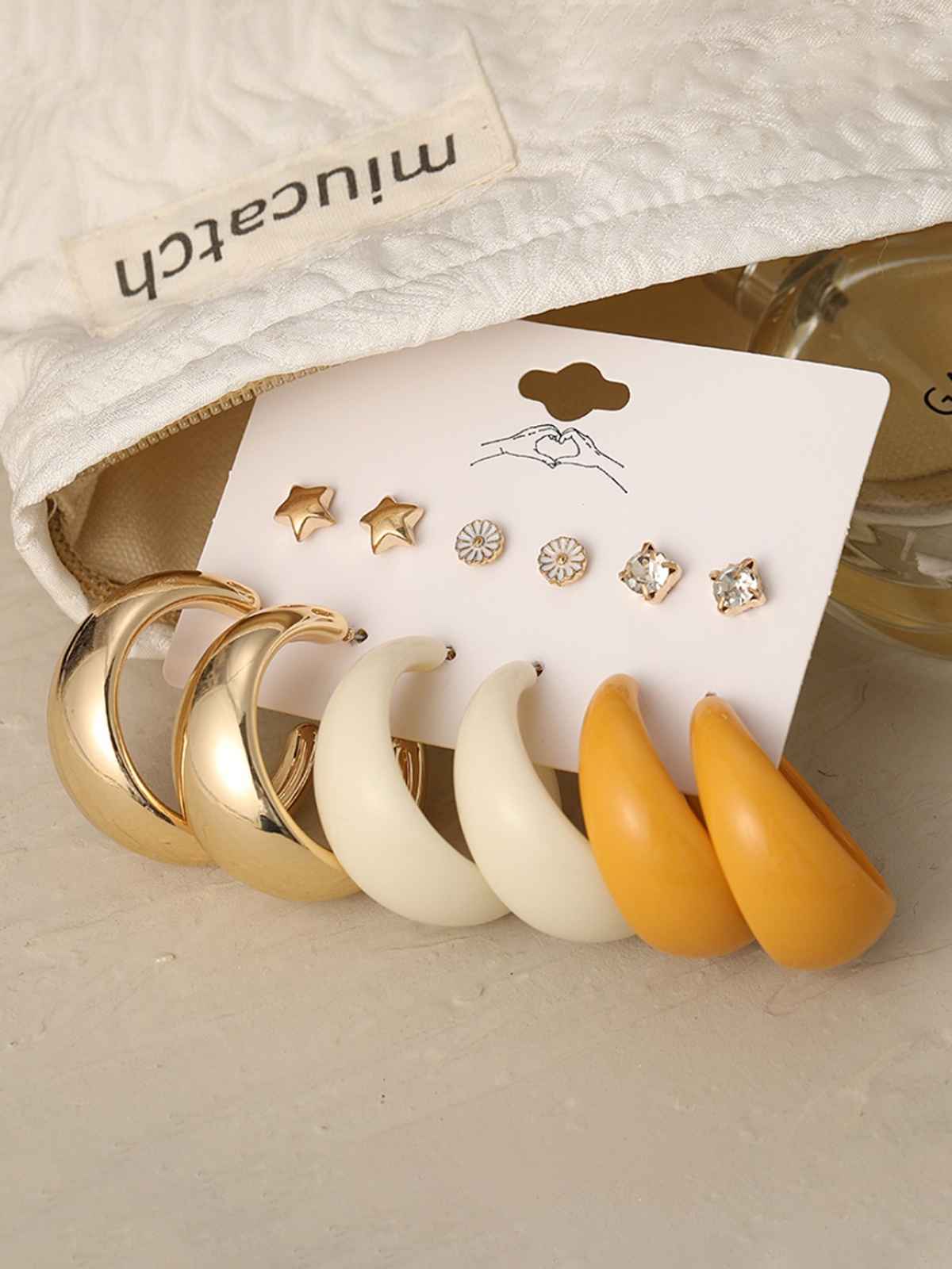 YouBella Jewellery Combo of 6 Gold Plated Earrings for Girls and Women (YBEAR - 32937)