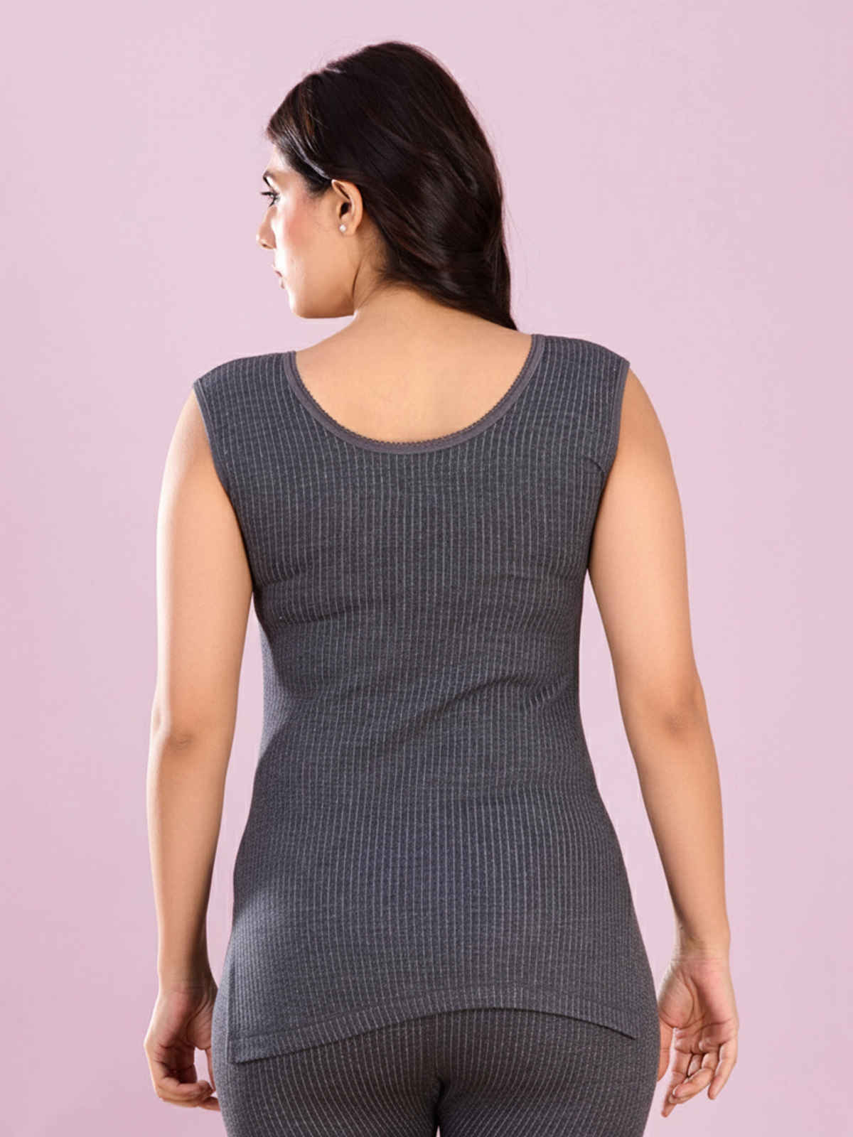 Lux Inferno Sleeveless Thermal Top for Women | Charcoal | 95 | Size XL