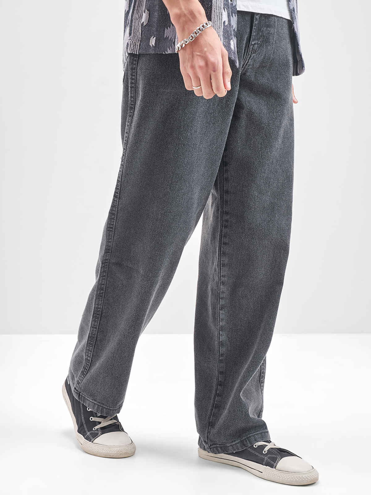 HIGHLANDER Men's Carpenter Fit Heavy Fade Jeans | Grey - 30