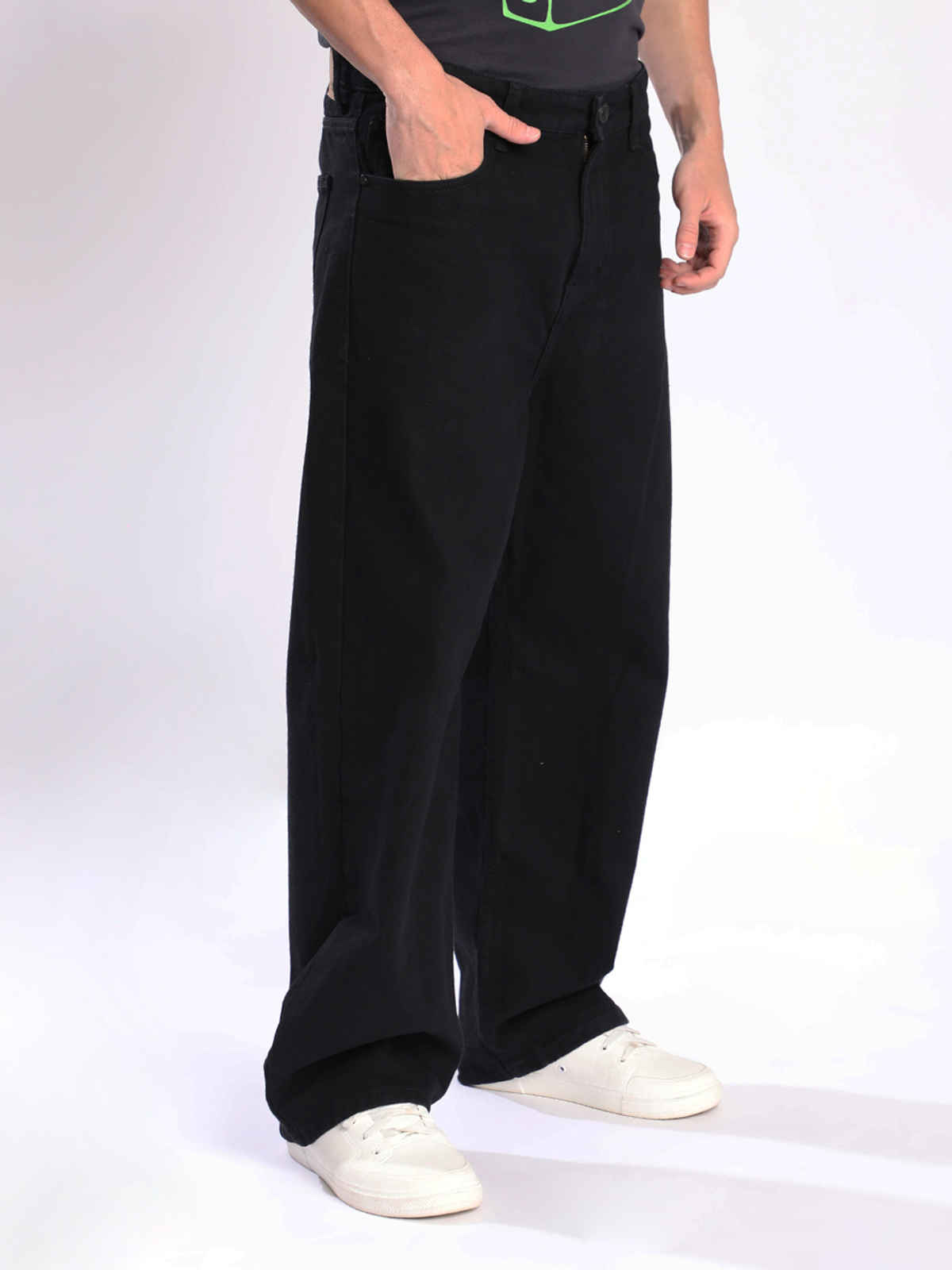 Bene Kleed Men's Baggy Fit Jeans | Black - 36