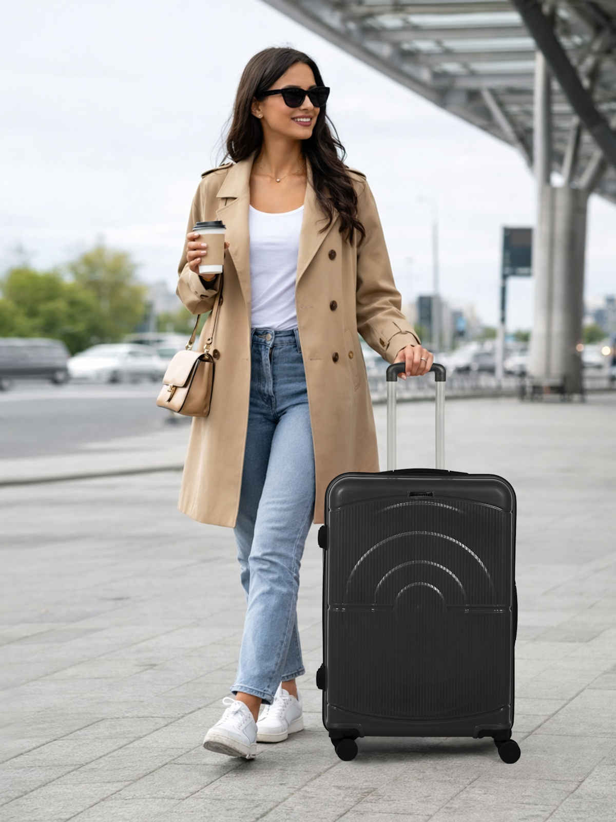 Teakwood Leather Trolley Bag | T TR DART ALFA B1 GR 02 | Grey - Medium