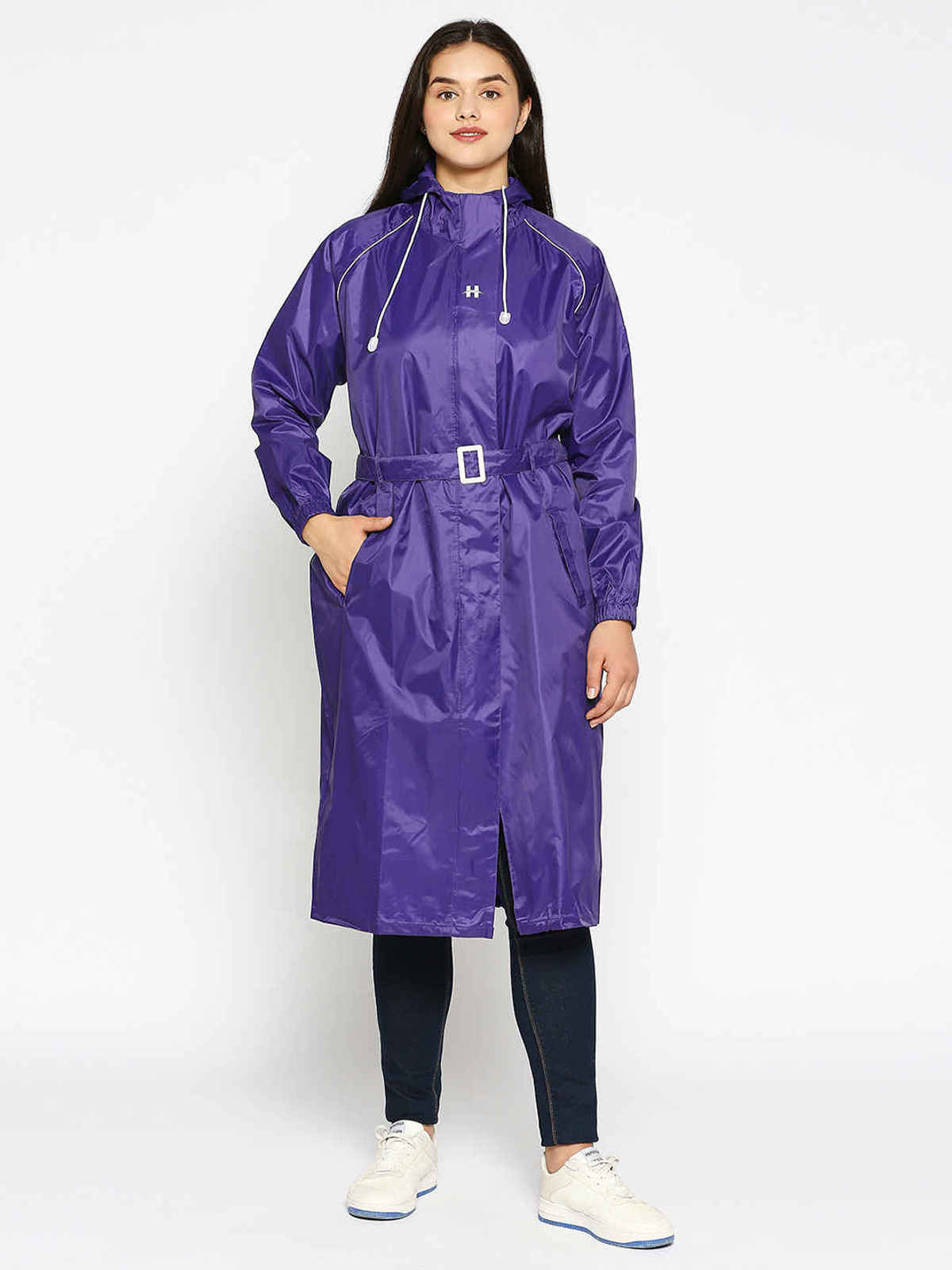 Highland Women's Jasmine Seam Sealed Trench RainCoat | Purple - XL