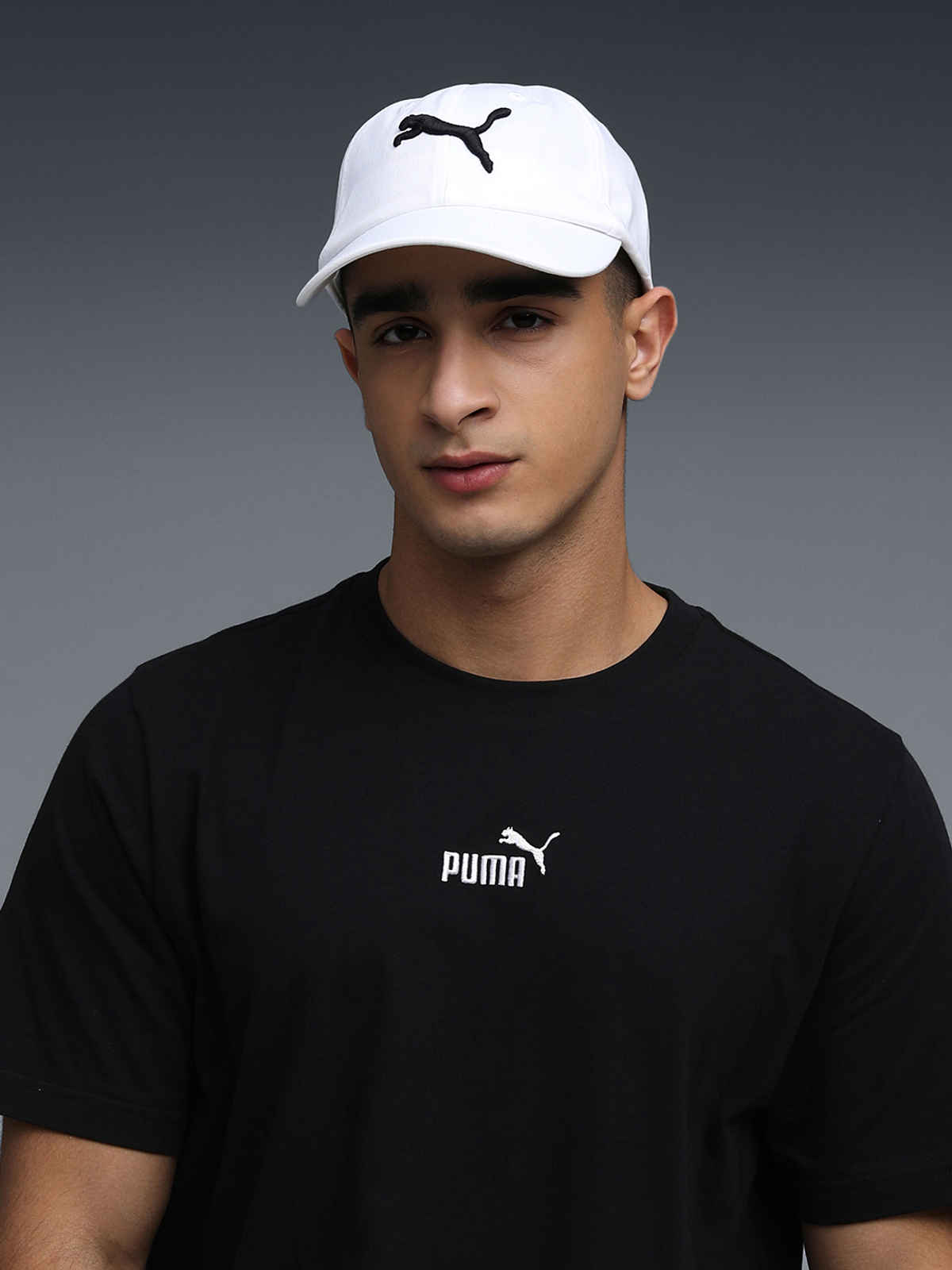 Puma Essentials Cat Logo Baseball Cap | White