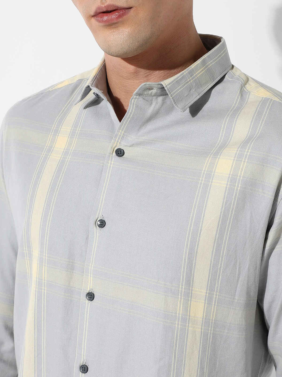 Campus Sutra Men's Tartan Plaid Shirt | Green - L