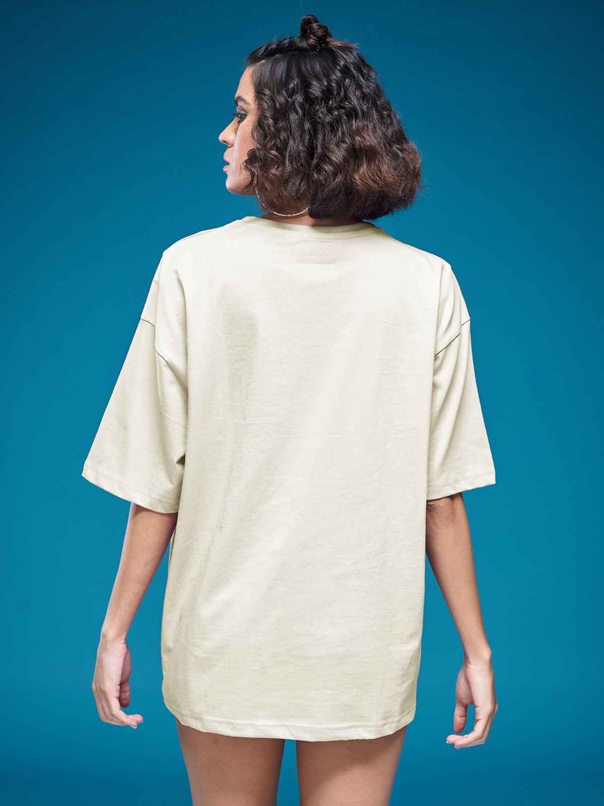 Smartees Women's Oversize Printed T-shirt | WW - 2032 | Skin - L