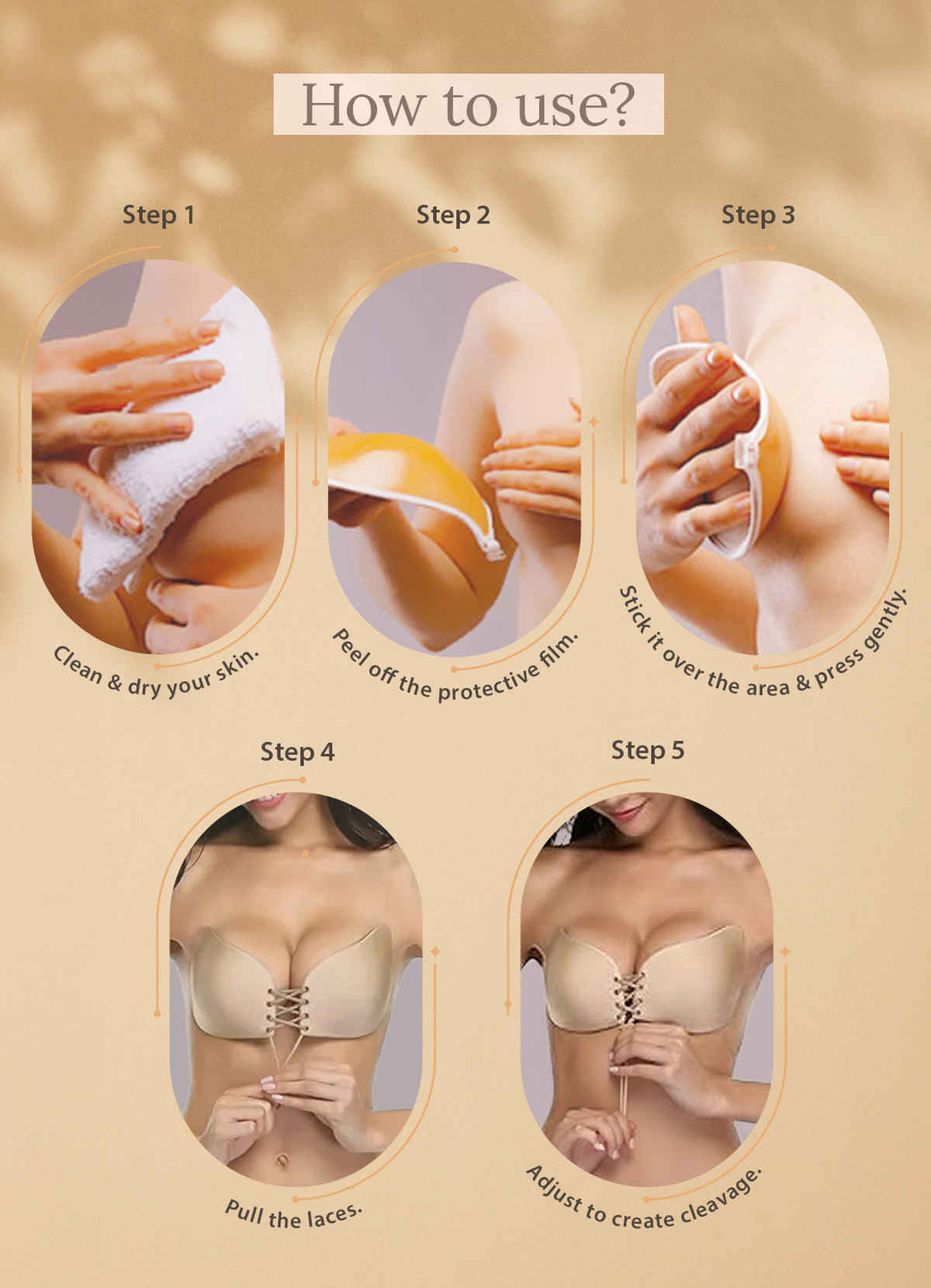 Clovia Stick-on Bra with Tie-ups in Nude Colour - Free Size