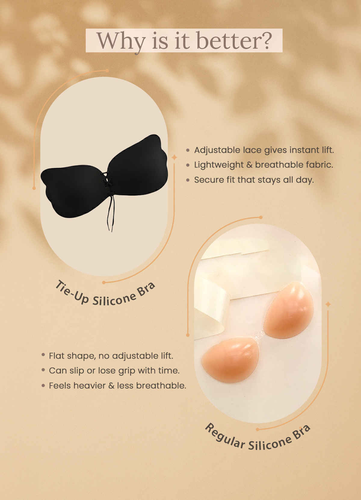 Clovia Stick-on Bra with Tie-ups in Black - Free Size