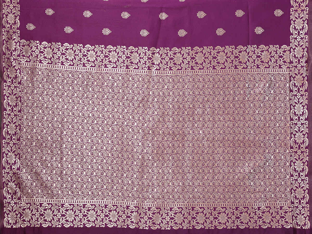 Hema Silk Mills Women Woven Banarasi Silk Blend Saree | Wine