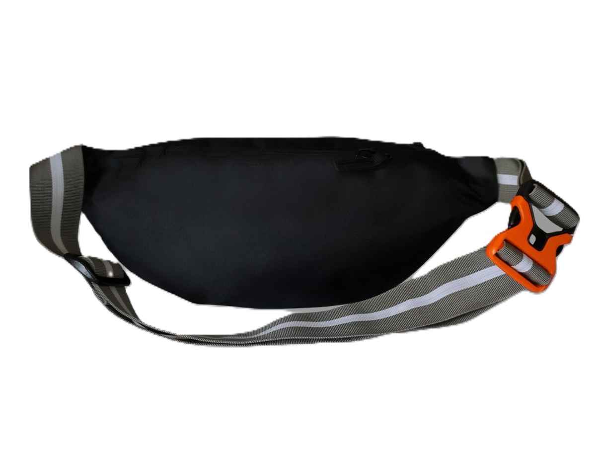 B BEYOND Unisex Waist Pouch Bag Logo Printed | White & Black