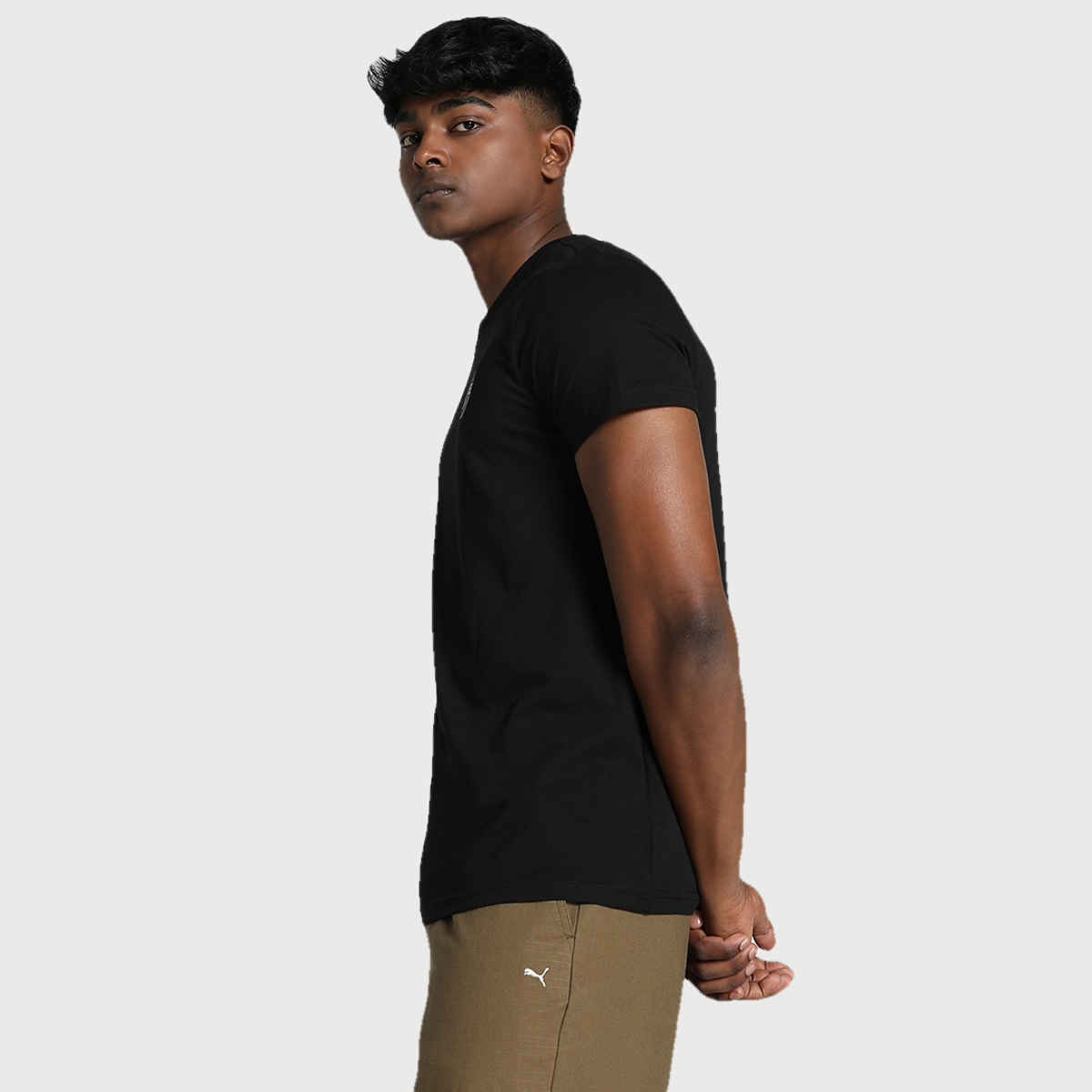 Puma Men's T-Shirt Round Graphic - Black | L