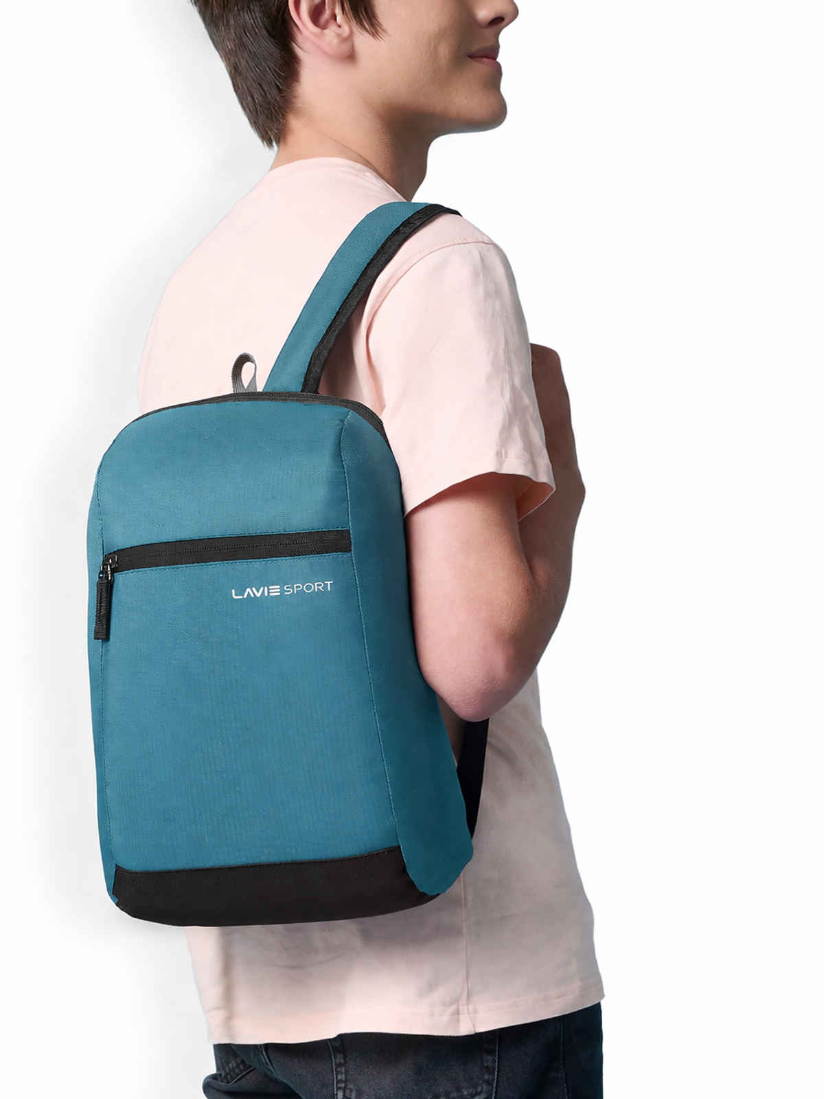 Lavie Sport Unisex Solid Polyester Top Handle Casual Backpack | Crystal Teal | S (25 x 12 x 37 cm)